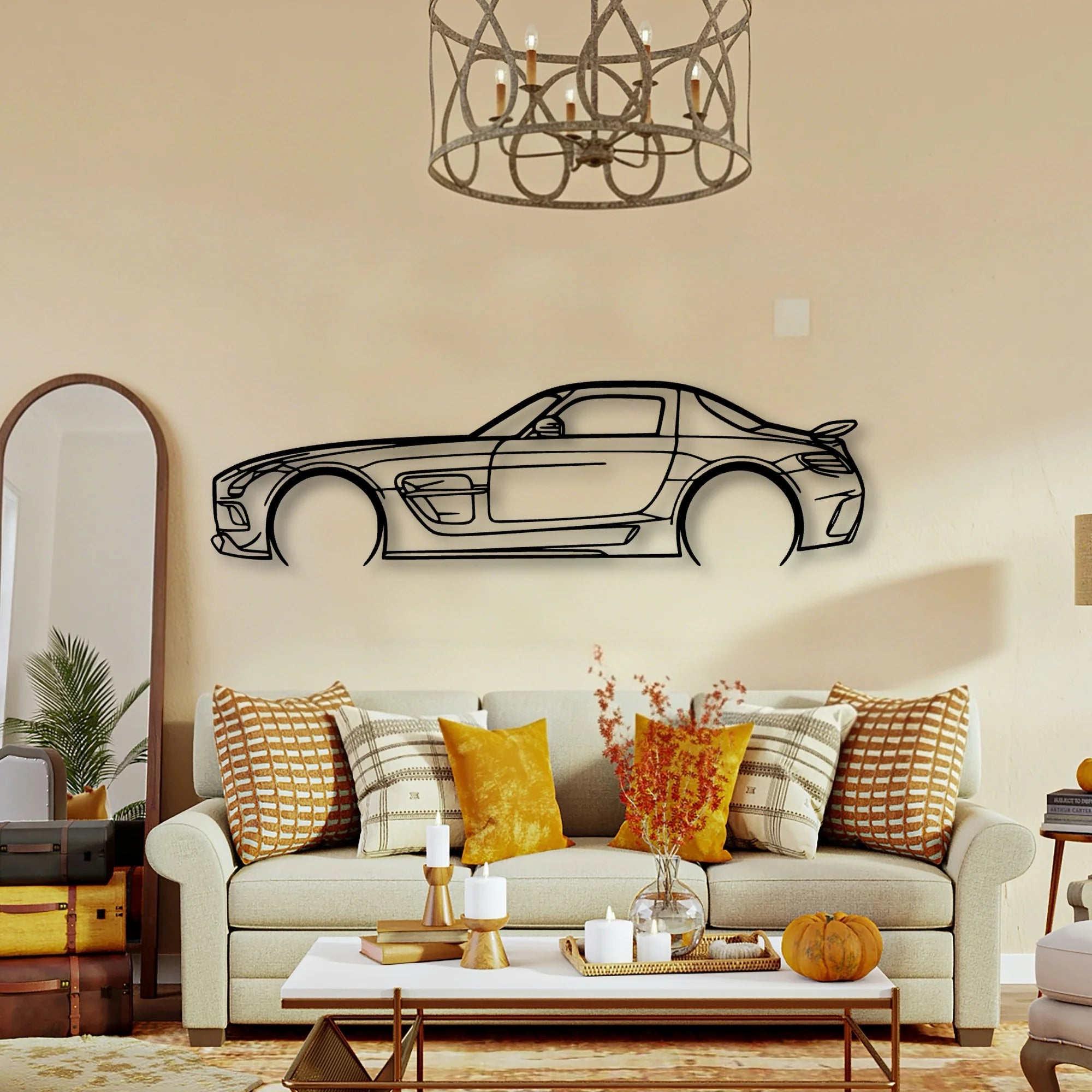 SLS AMG Black Series Classic Silhouette Metal Wall Art - Tinvibe