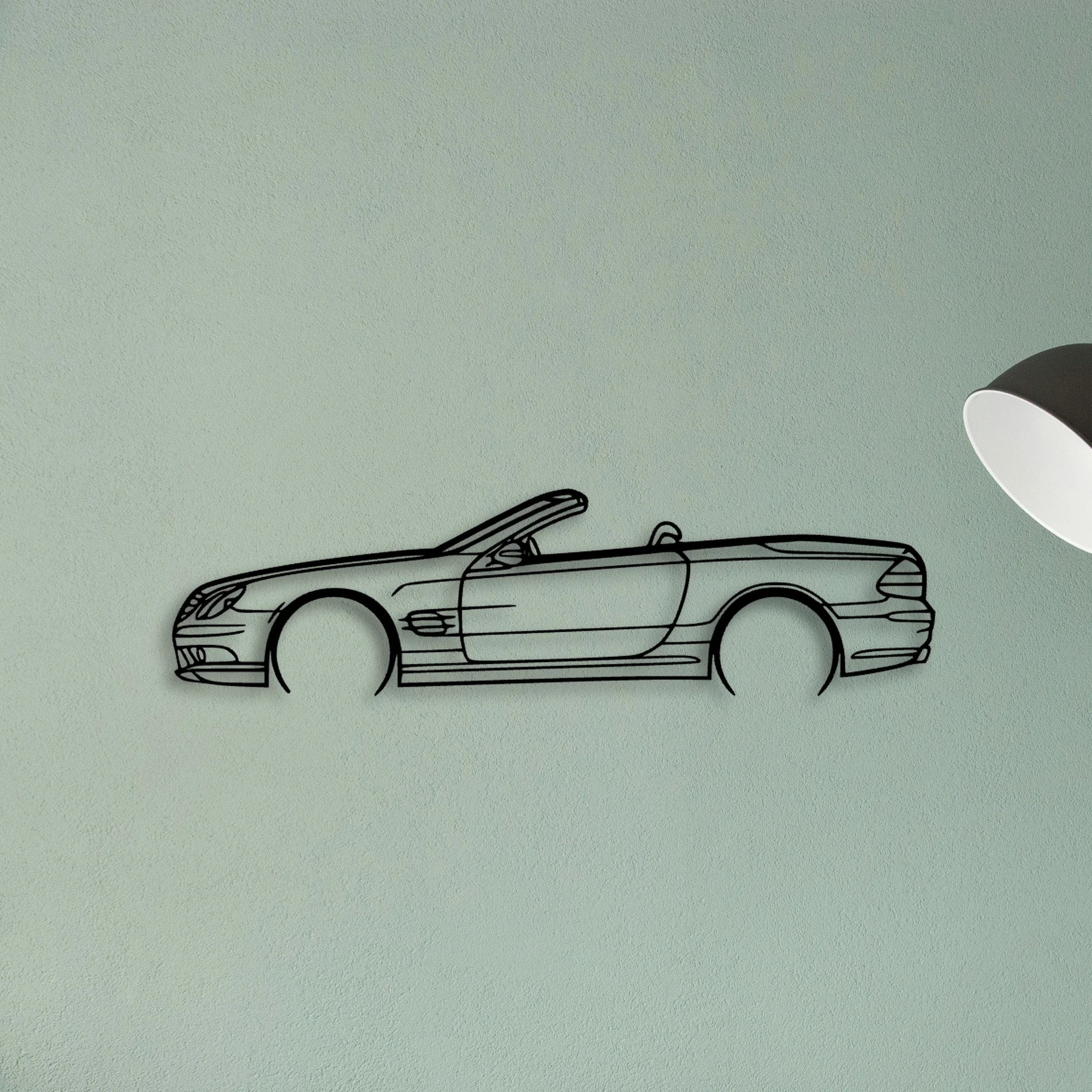 SL 55 AMG 2003 Classic Silhouette Metal Wall Art - Tinvibe