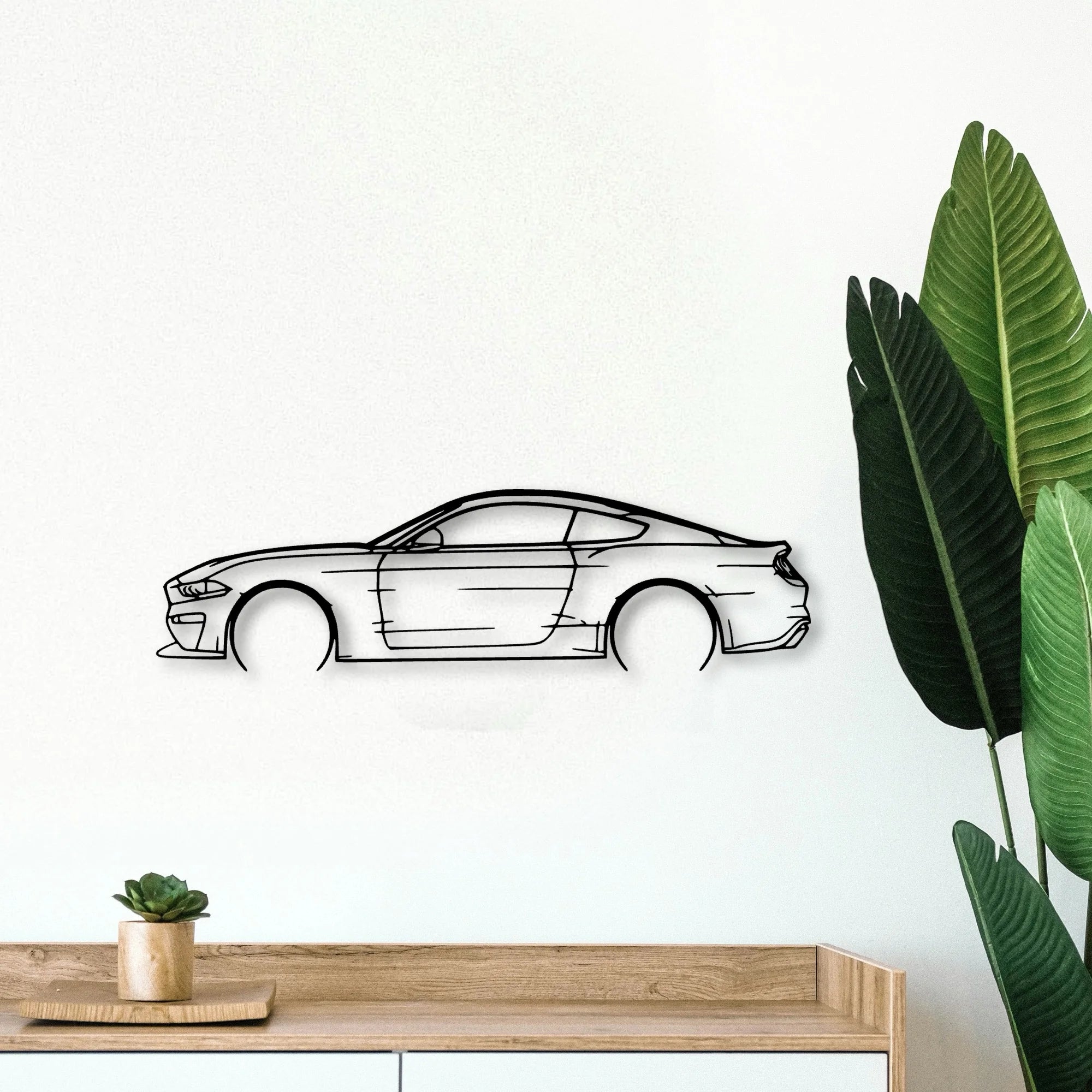 SM Edition Mustang 2 Classic Silhouette Metal Wall Art - Tinvibe