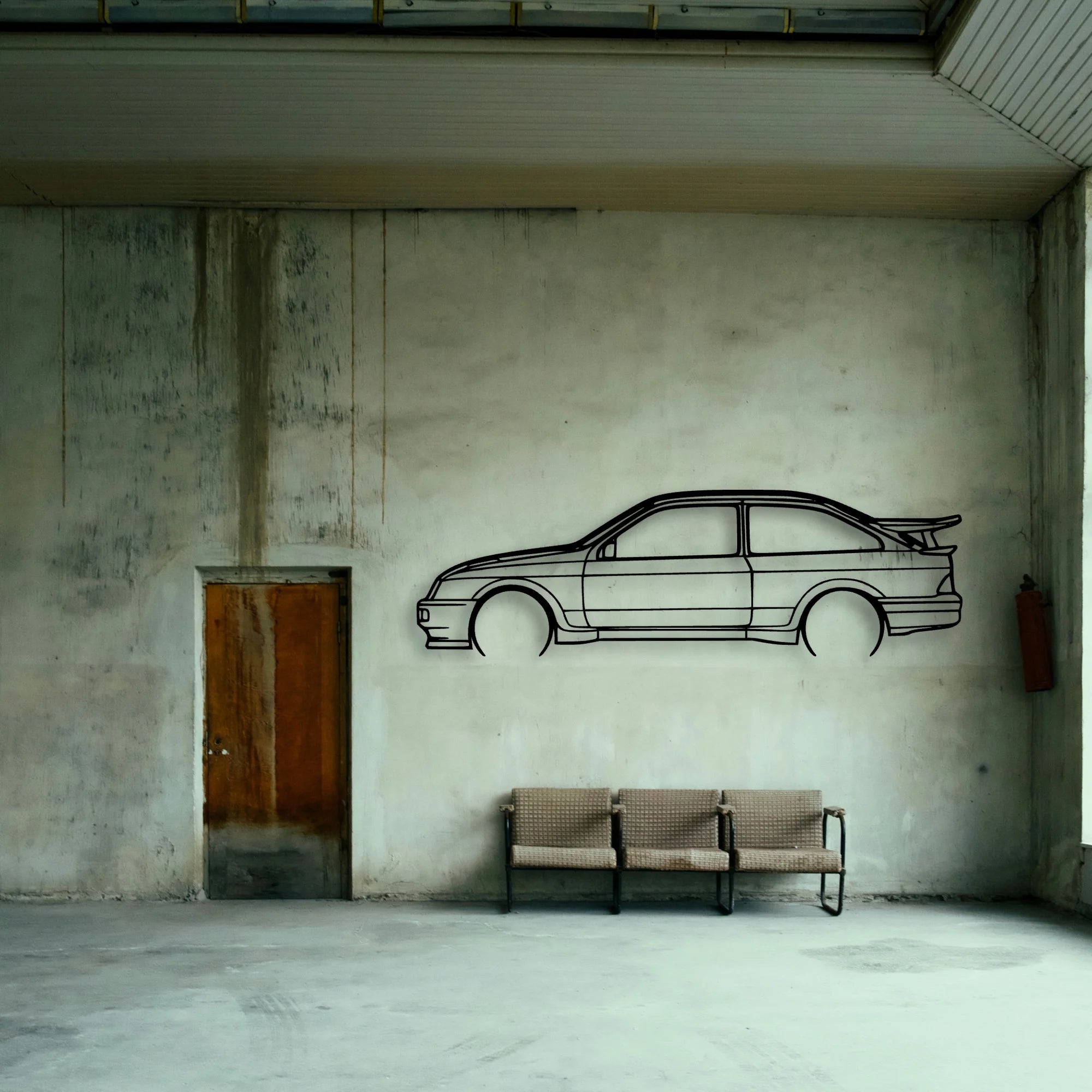 Sierra RS500 1987 Classic Silhouette Metal Wall Art - Tinvibe