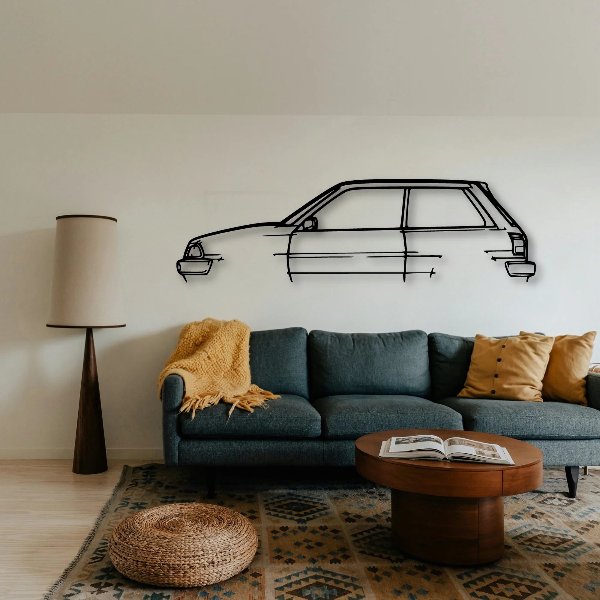 Starlet 1988 EP71 Classic Silhouette Metal Wall Art - Tinvibe