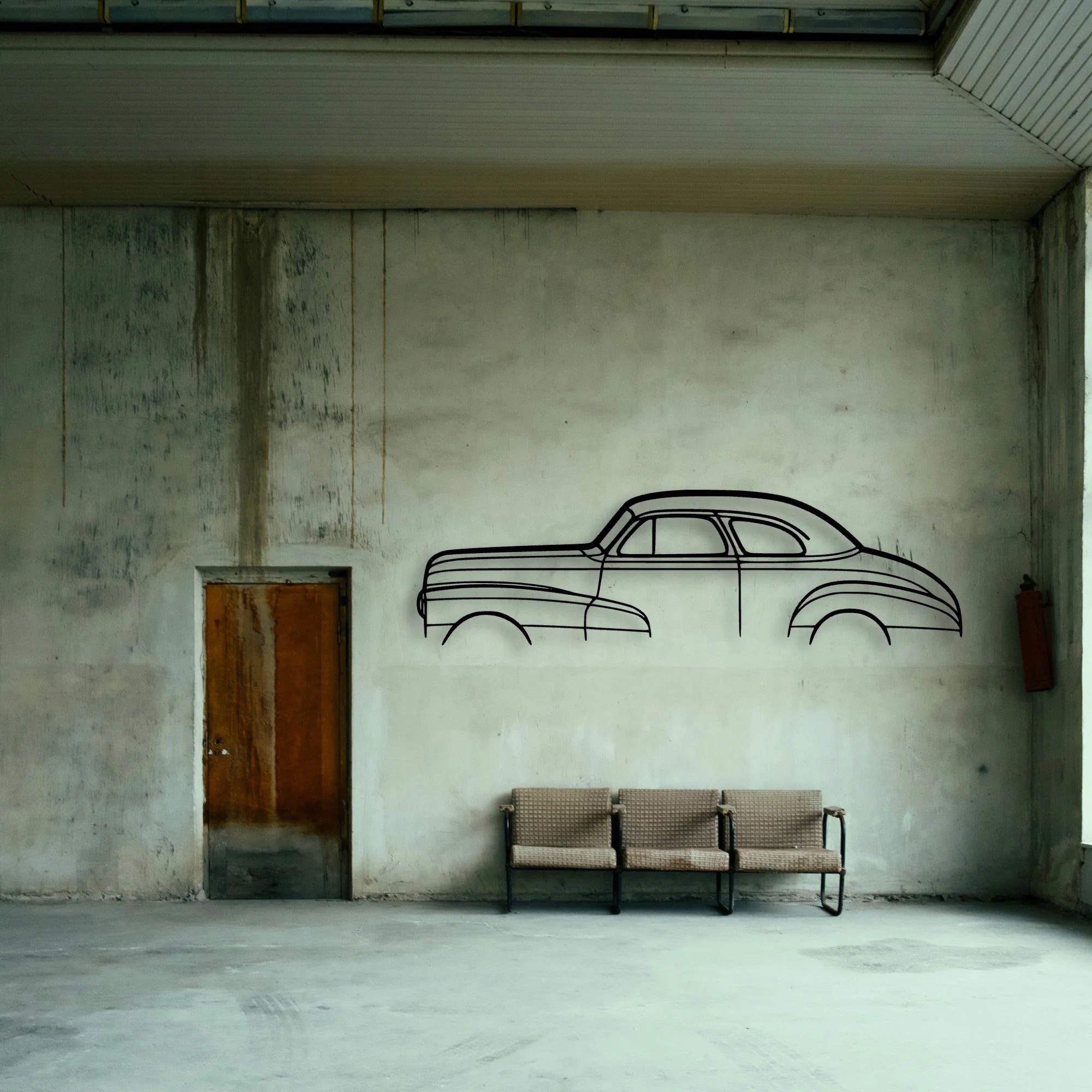 Stylemaster Coupe 1948 Classic Silhouette Metal Wall Art - Tinvibe