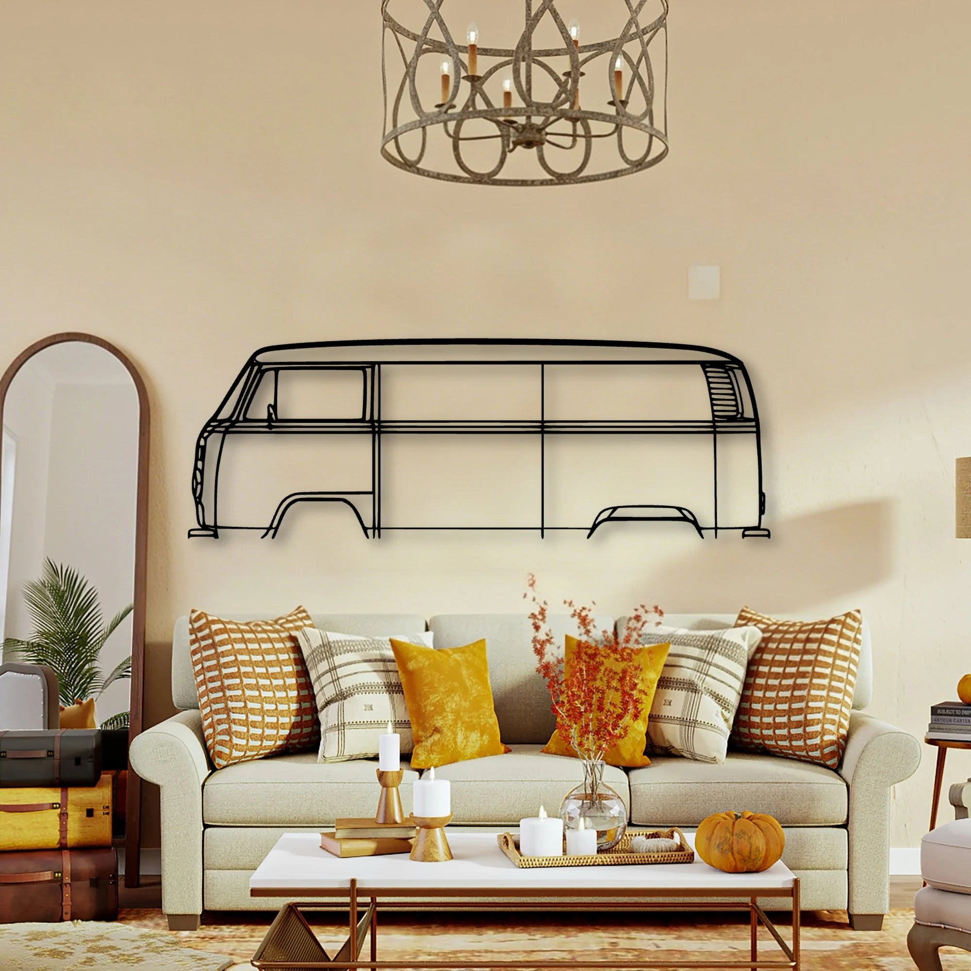 T2 BUS 1977 Classic Silhouette Metal Wall Art - Tinvibe