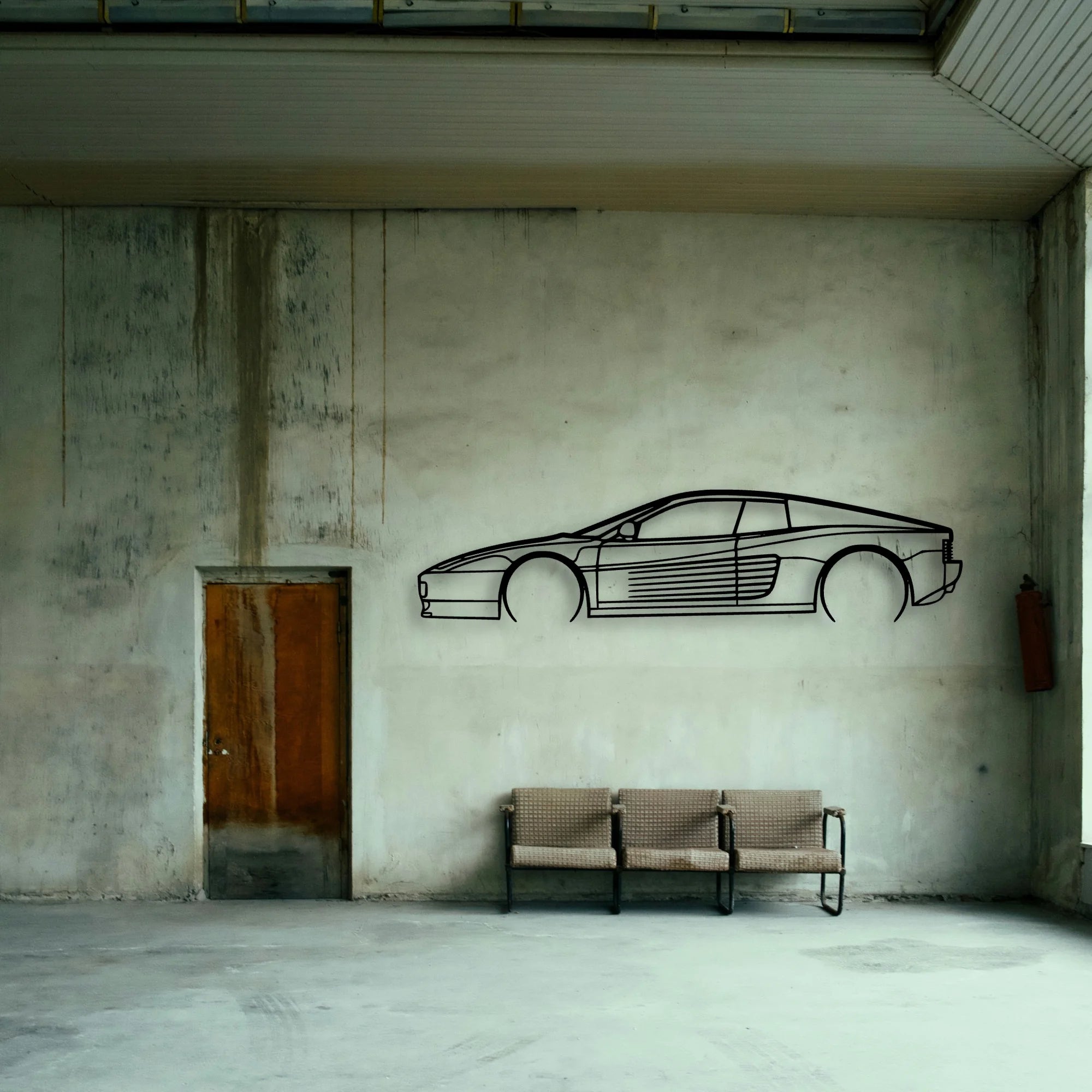 Testarossa 2 Classic Silhouette Metal Wall Art - Tinvibe