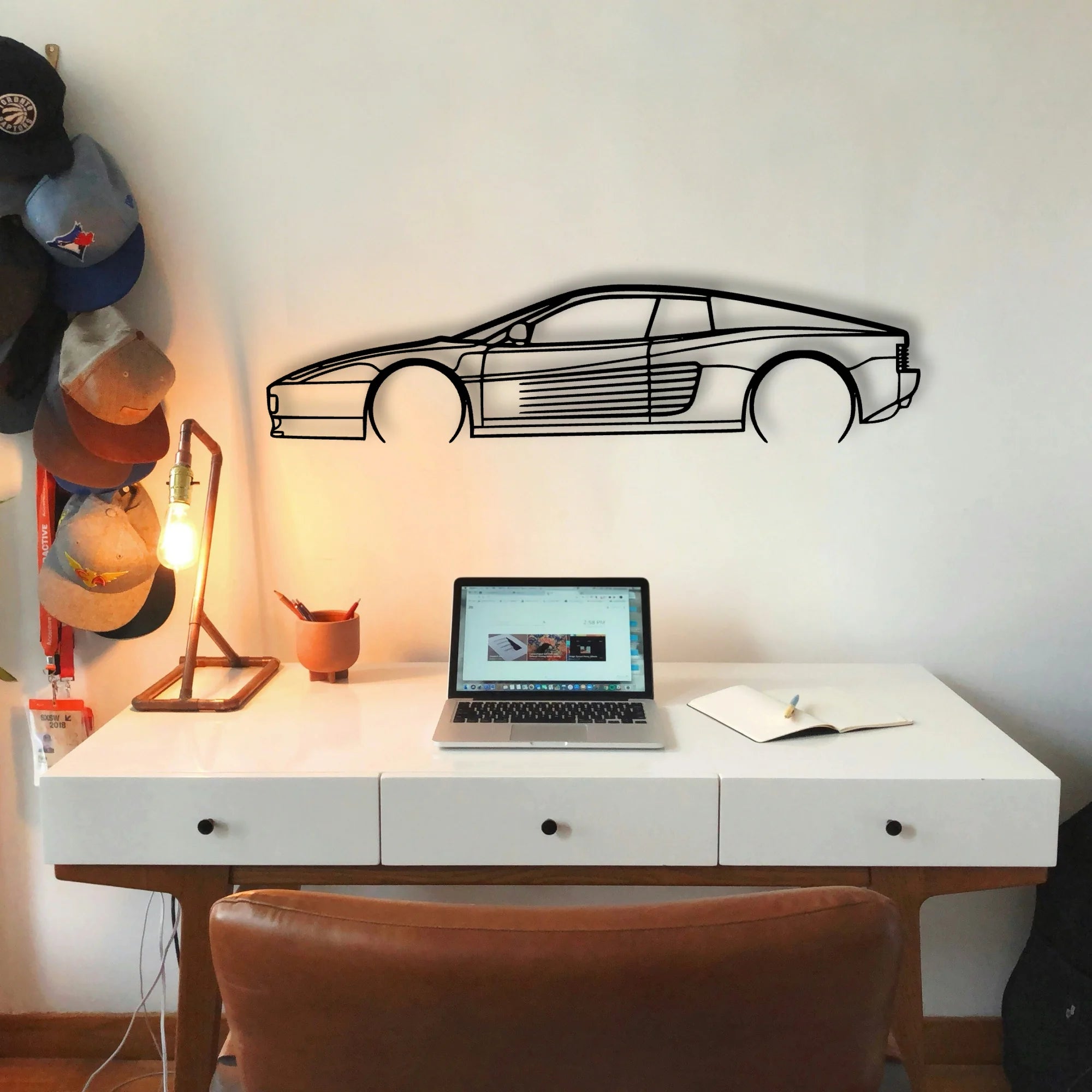 Testarossa 2 Classic Silhouette Metal Wall Art - Tinvibe