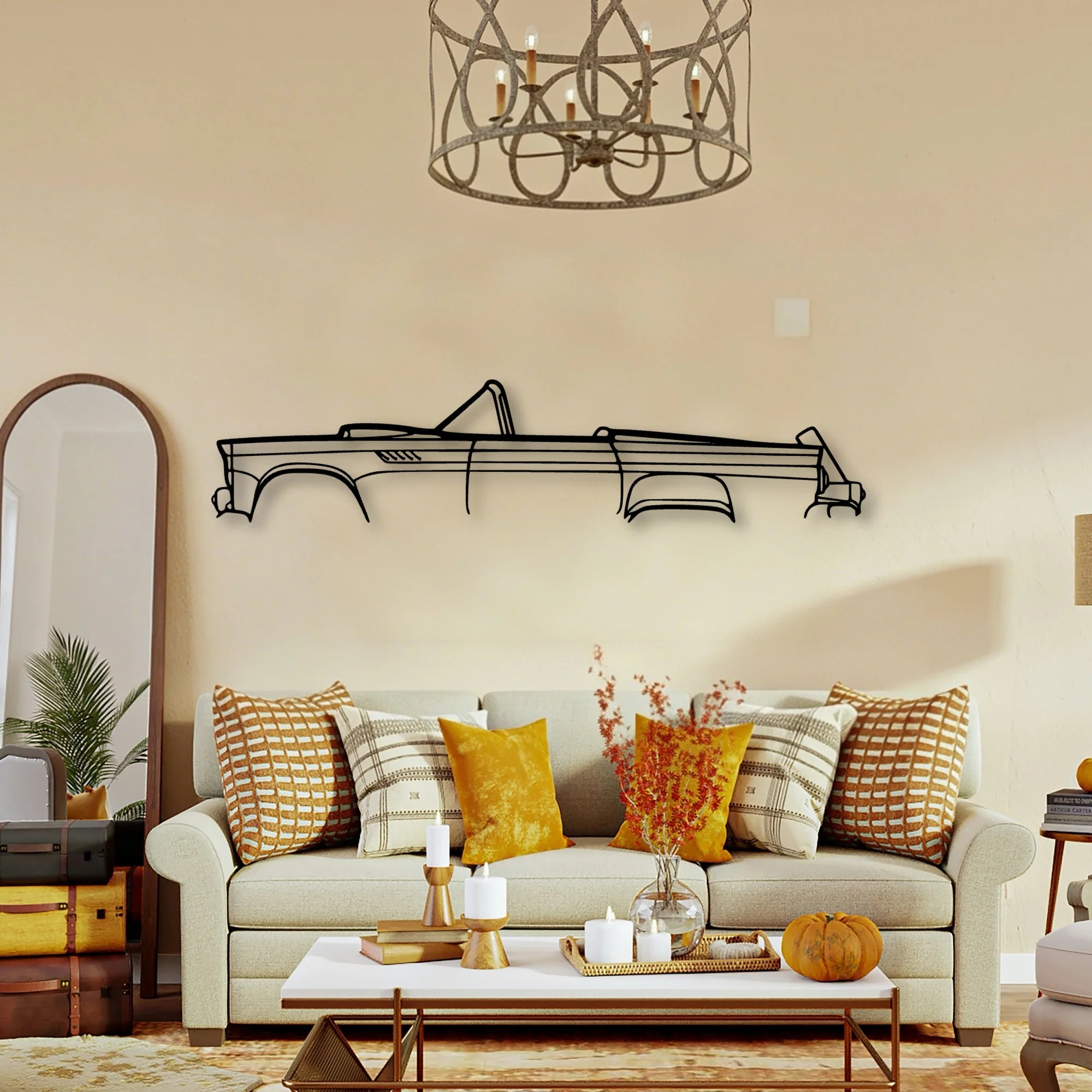 Thunderbird 1955 Classic Silhouette Metal Wall Art - Tinvibe