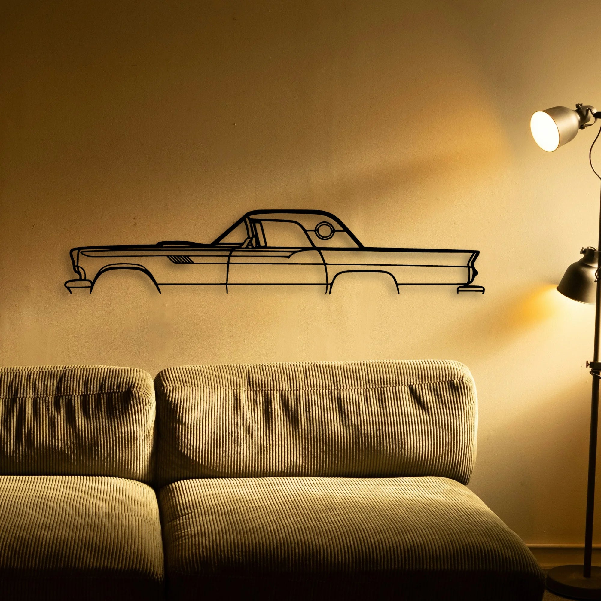 Thunderbird 1957 Classic Silhouette Metal Wall Art - Tinvibe