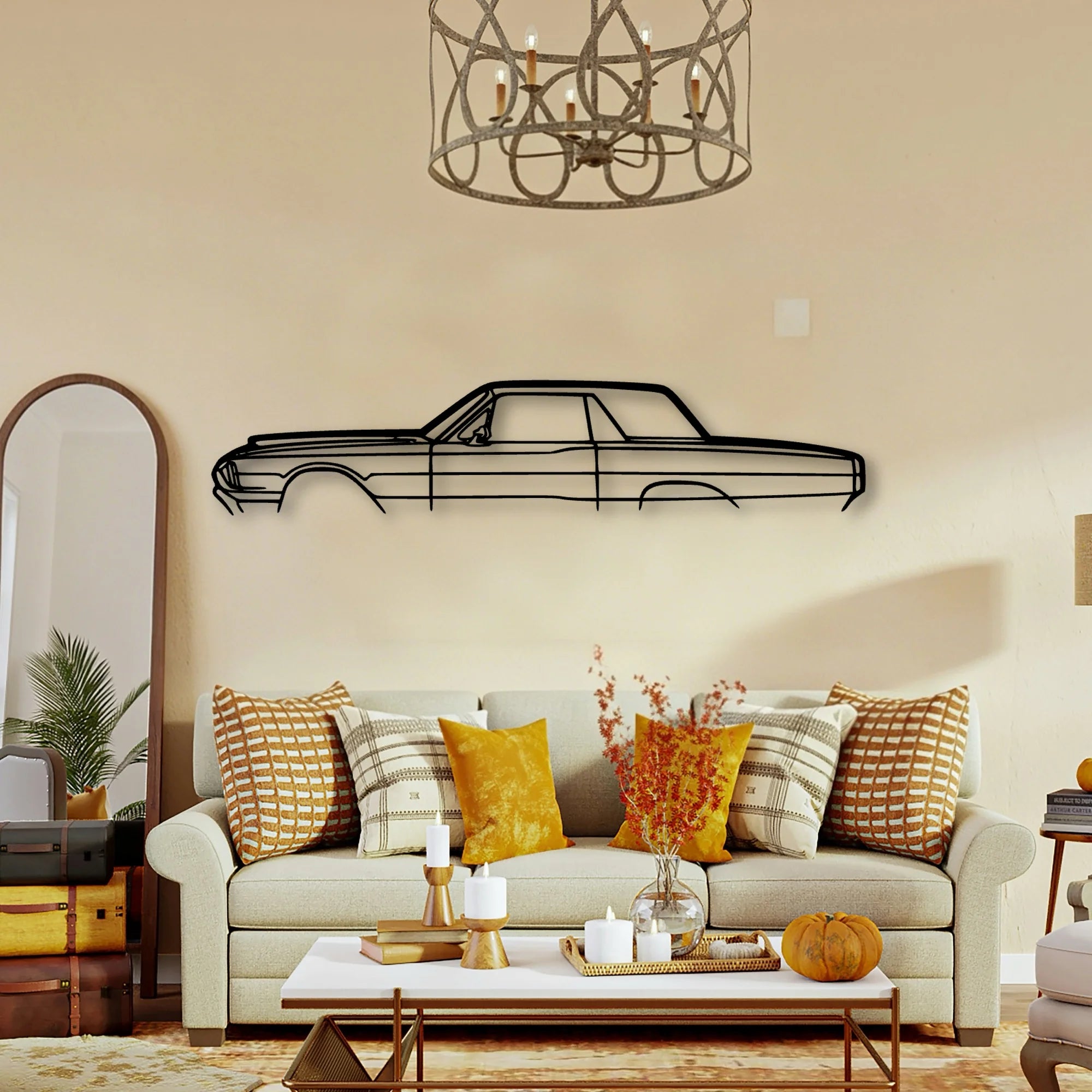 Thunderbird 1966 Classic Silhouette Metal Wall Art - Tinvibe
