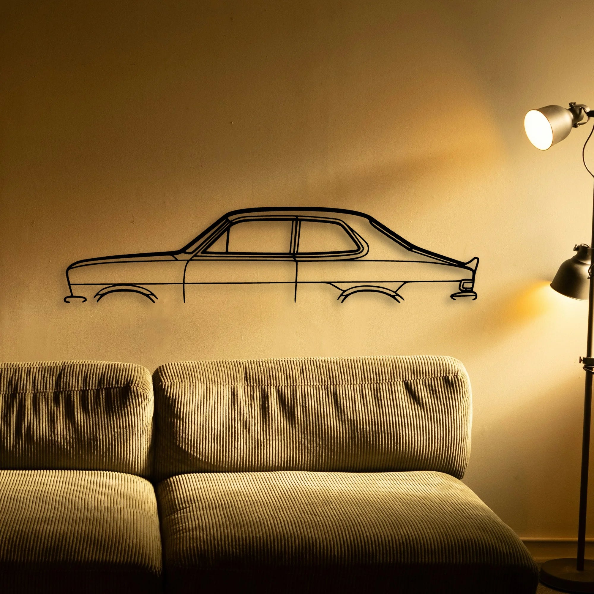 Torana 1974 Race Classic Silhouette Metal Wall Art - Tinvibe