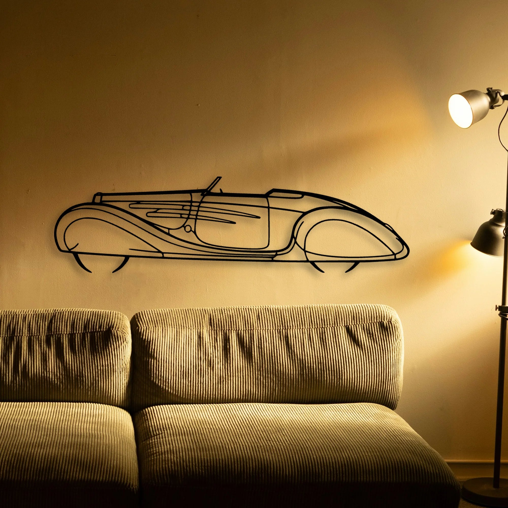 Type 57C 1939 Classic Silhouette Metal Wall Art - Tinvibe