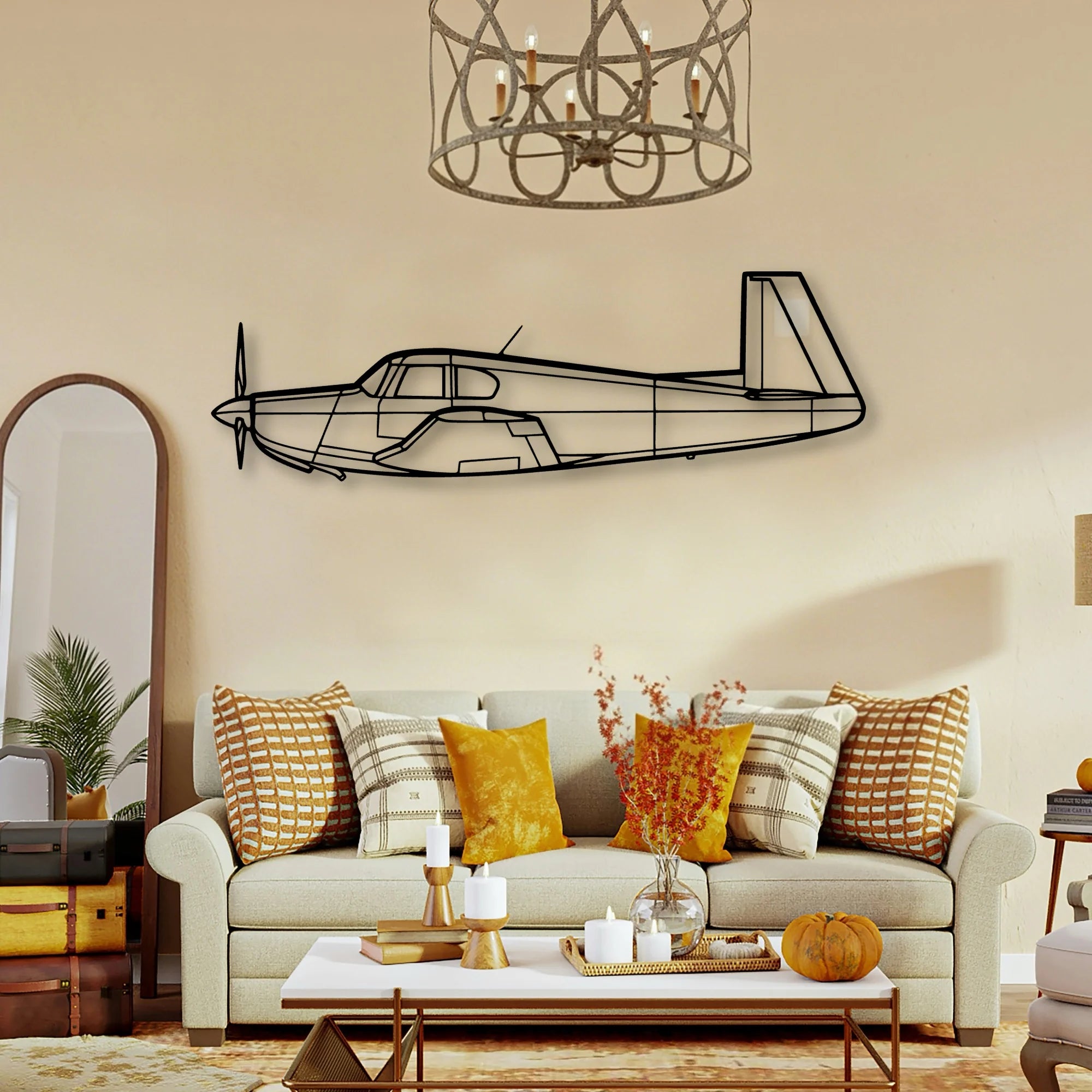 A23 24 Musketeer 3 Classic Aircraft Silhouette Metal Wall Art - Tinvibe