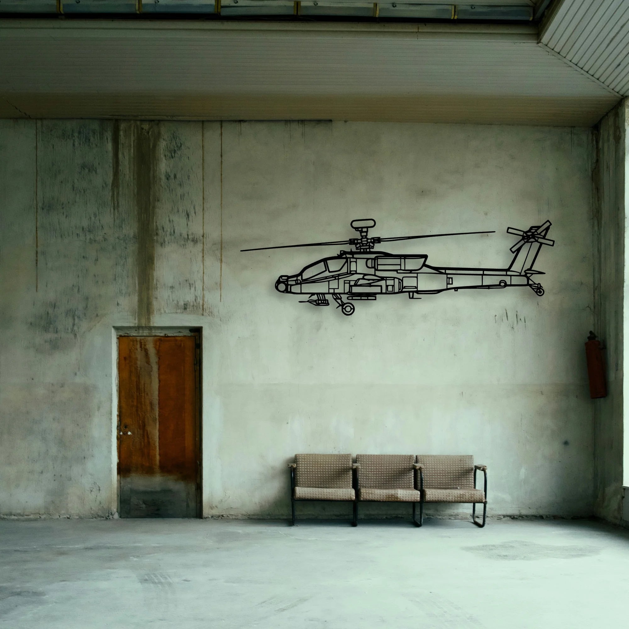 Ah 64D Apache 2 Classic Aircraft Silhouette Metal Wall Art - Tinvibe