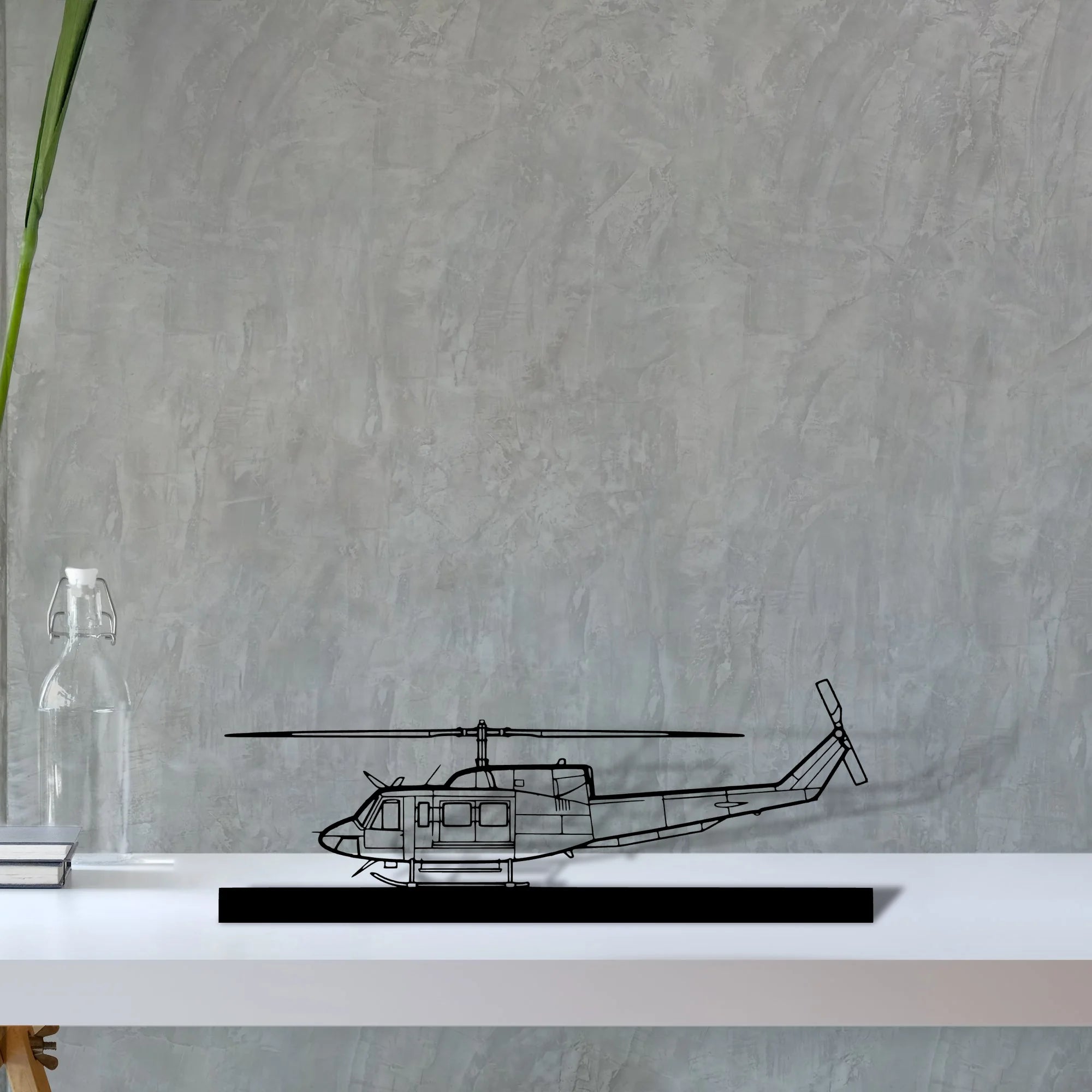 bell-212-sentry-2 Silhouette Metal Art Stand - Tinvibe