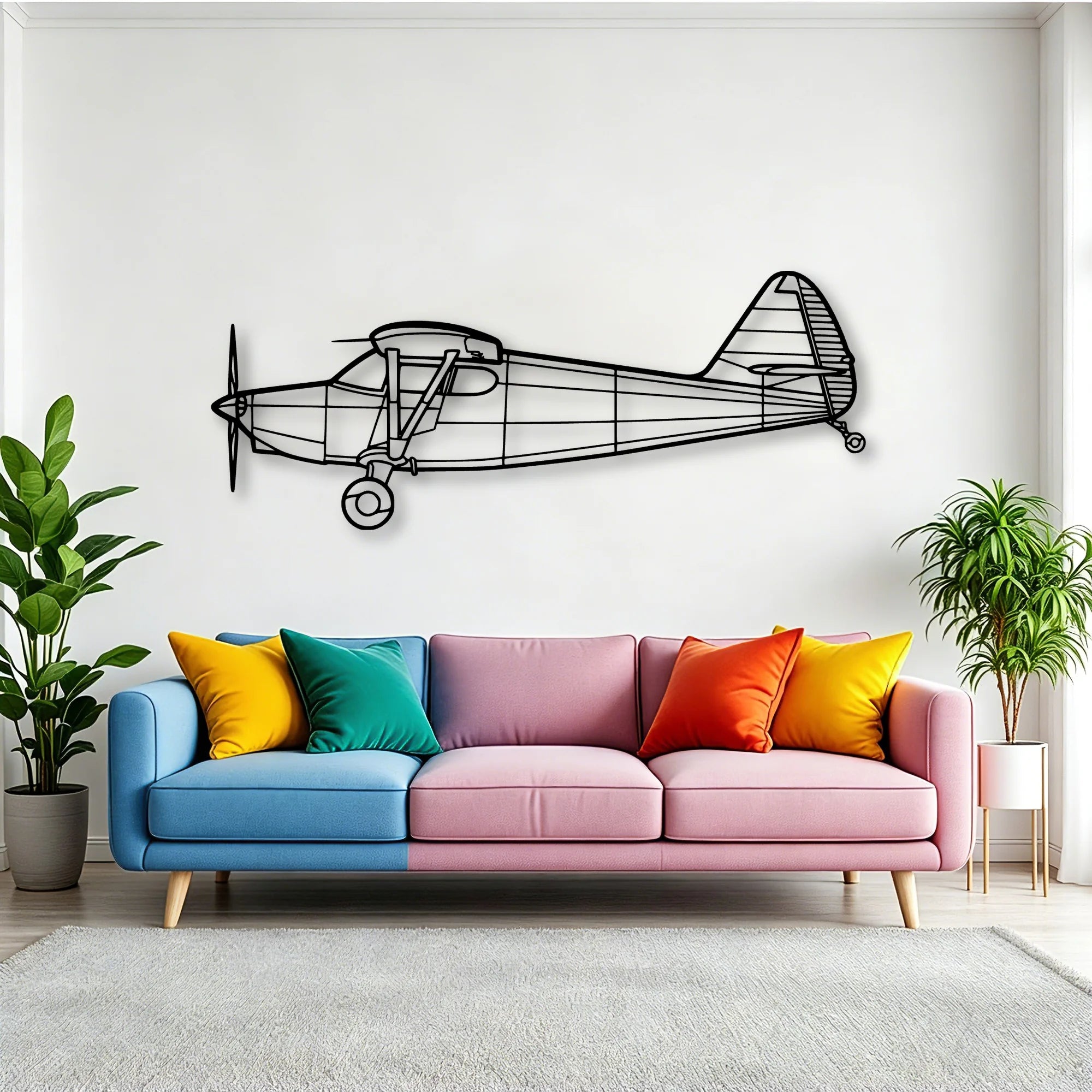Bell 212 Sentry 2 Classic Aircraft Silhouette Metal Wall Art - Tinvibe