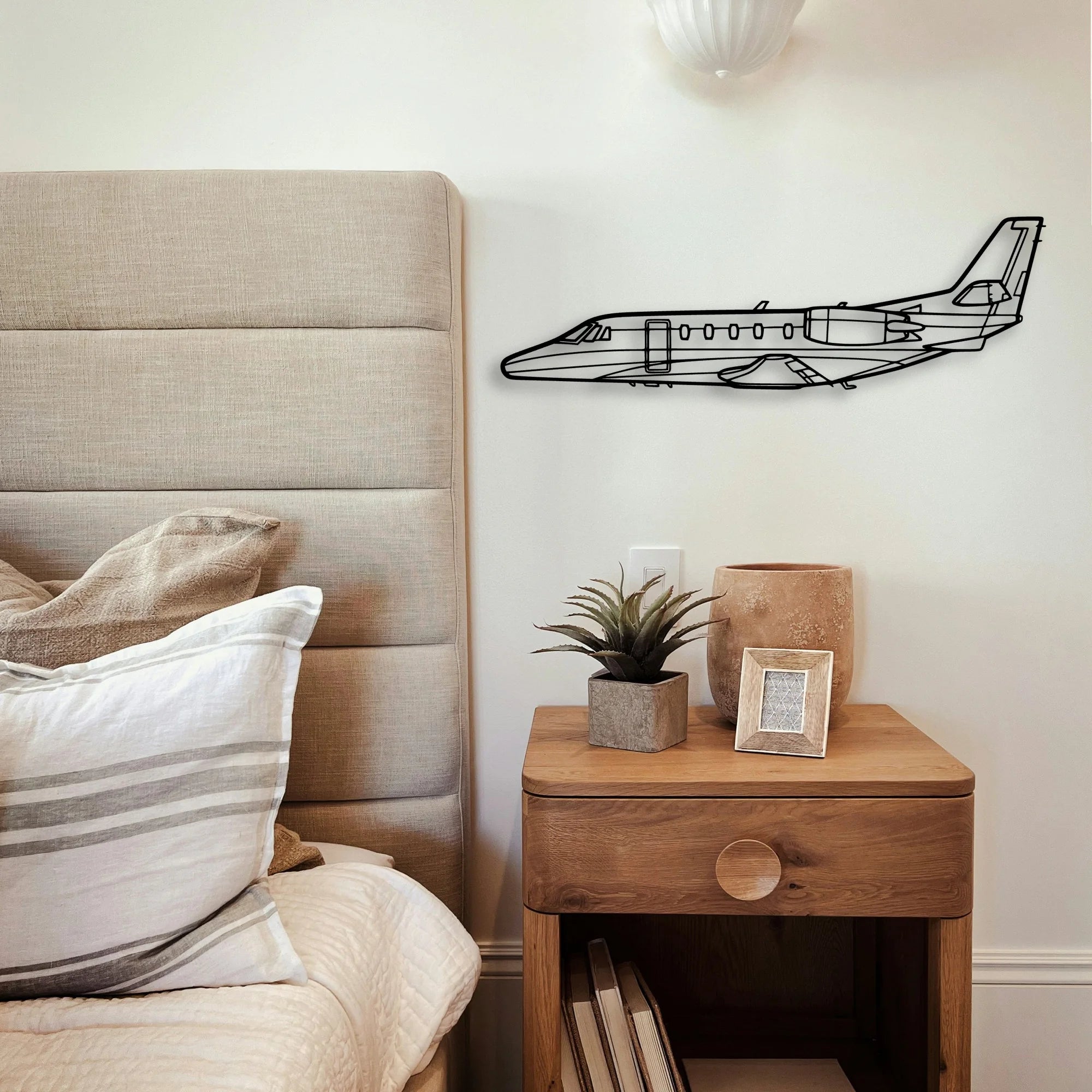 Citation Ii 2 Classic Aircraft Silhouette Metal Wall Art - Tinvibe
