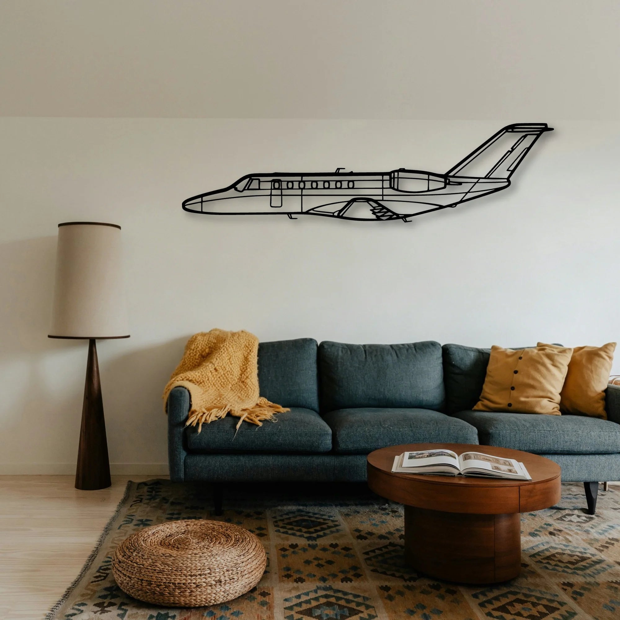 CJ3 3 Classic Aircraft Silhouette Metal Wall Art - Tinvibe