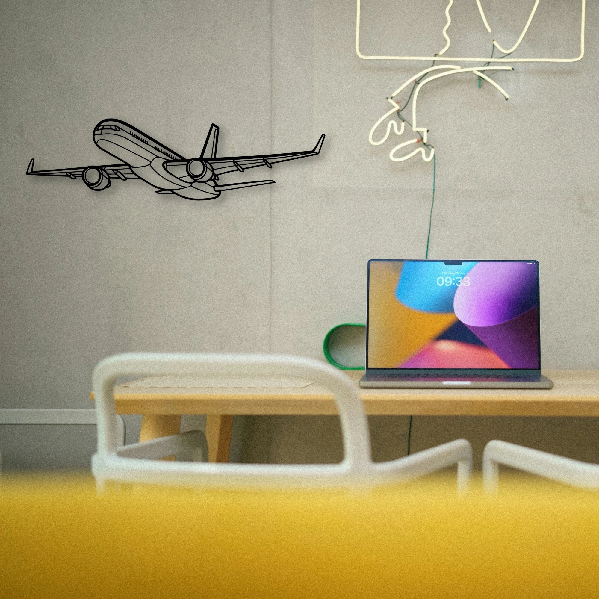 E175 Classic Aircraft Silhouette Metal Wall Art - Tinvibe