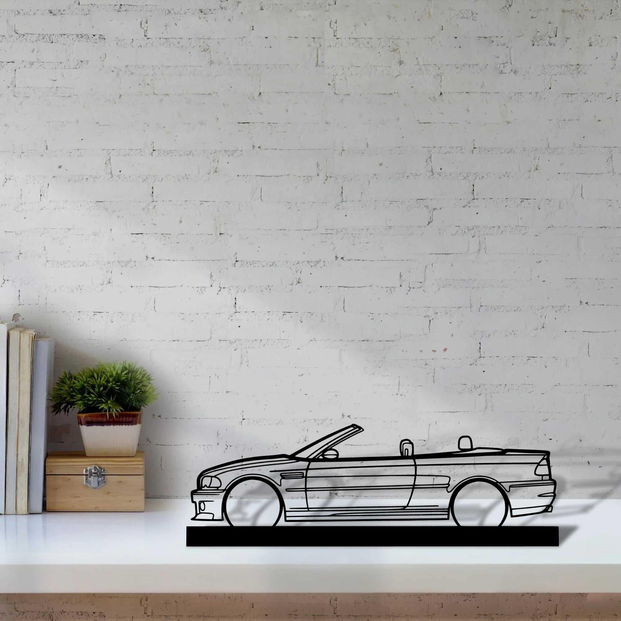 e46-m3-convertible Silhouette Metal Art Stand - Tinvibe