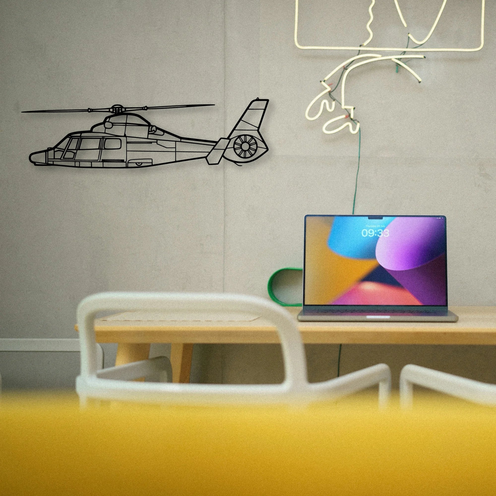 EC135T2 Classic Aircraft Silhouette Metal Wall Art - Tinvibe
