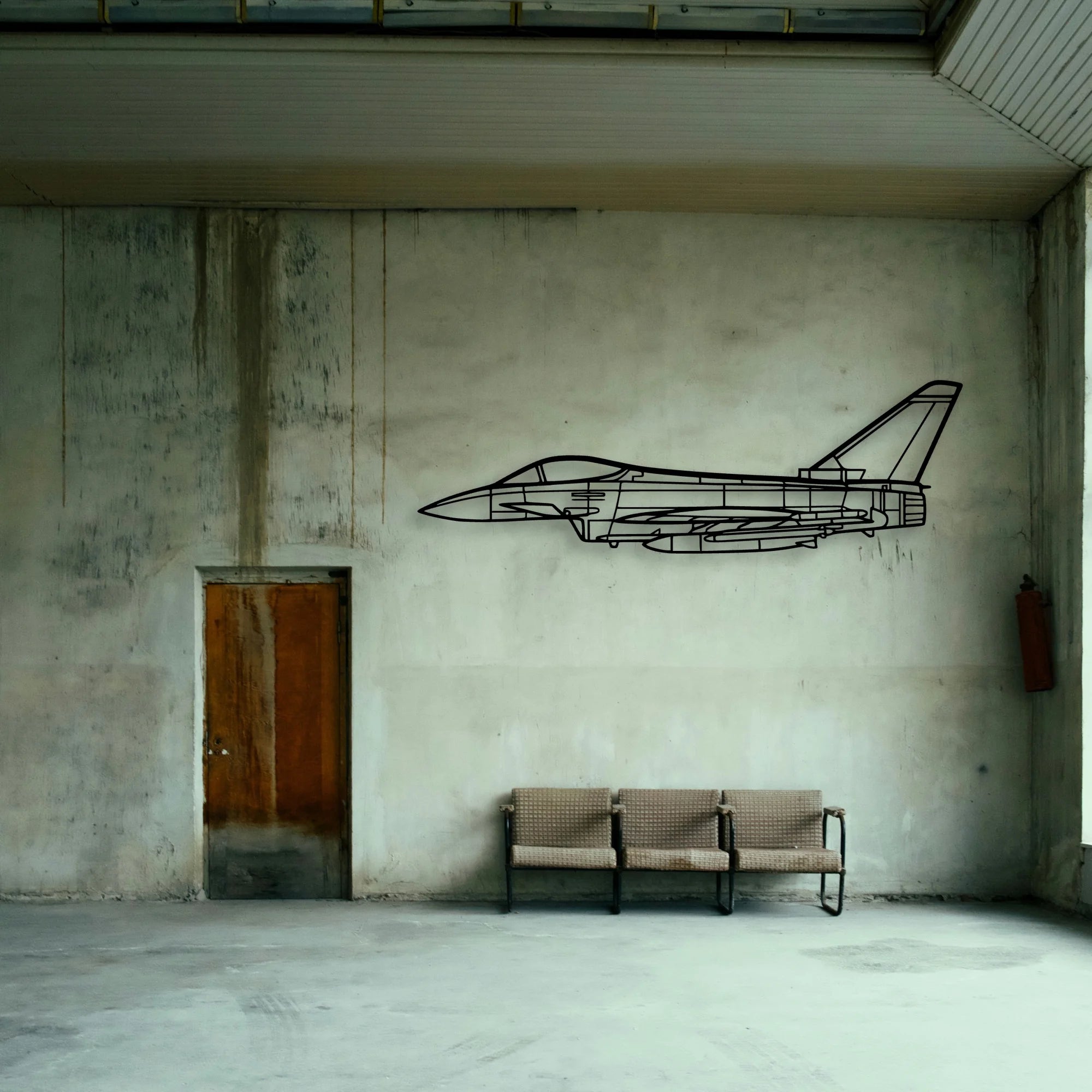 Eurofighter Typhoon Classic Aircraft Silhouette Metal Wall Art - Tinvibe