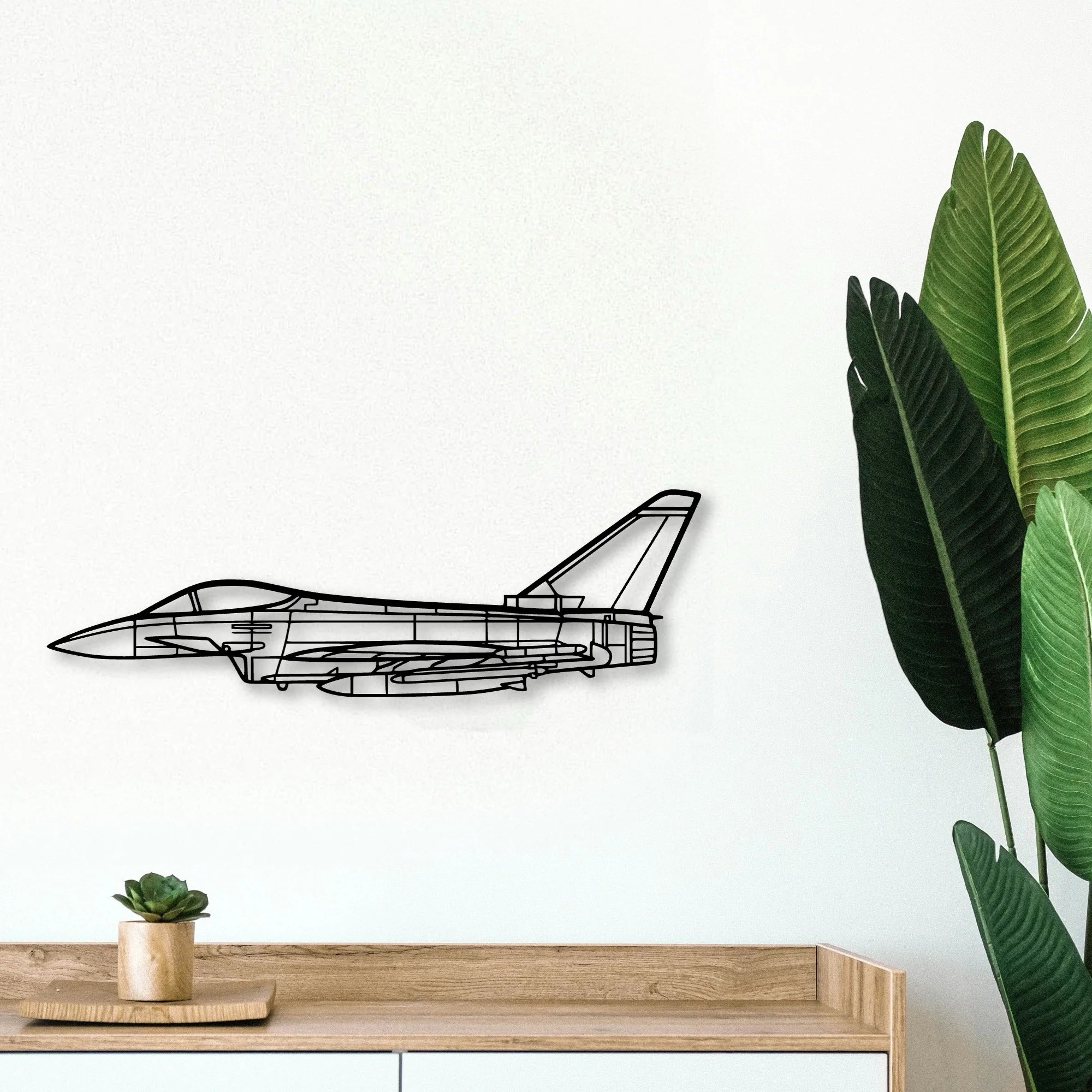 Eurofighter Typhoon Classic Aircraft Silhouette Metal Wall Art - Tinvibe
