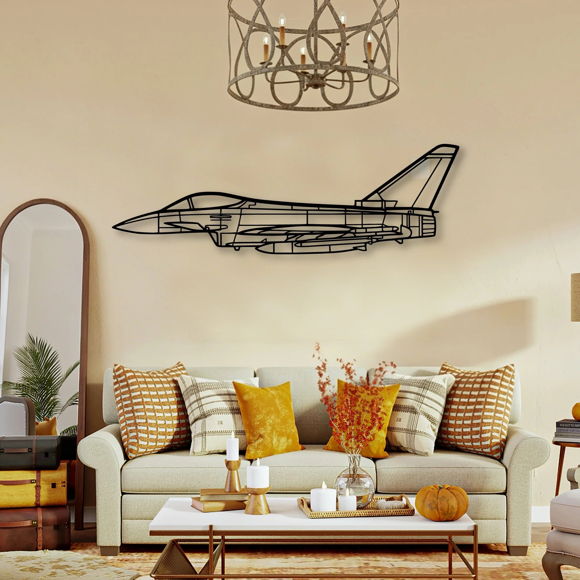 Eurofighter Typhoon Classic Aircraft Silhouette Metal Wall Art - Tinvibe