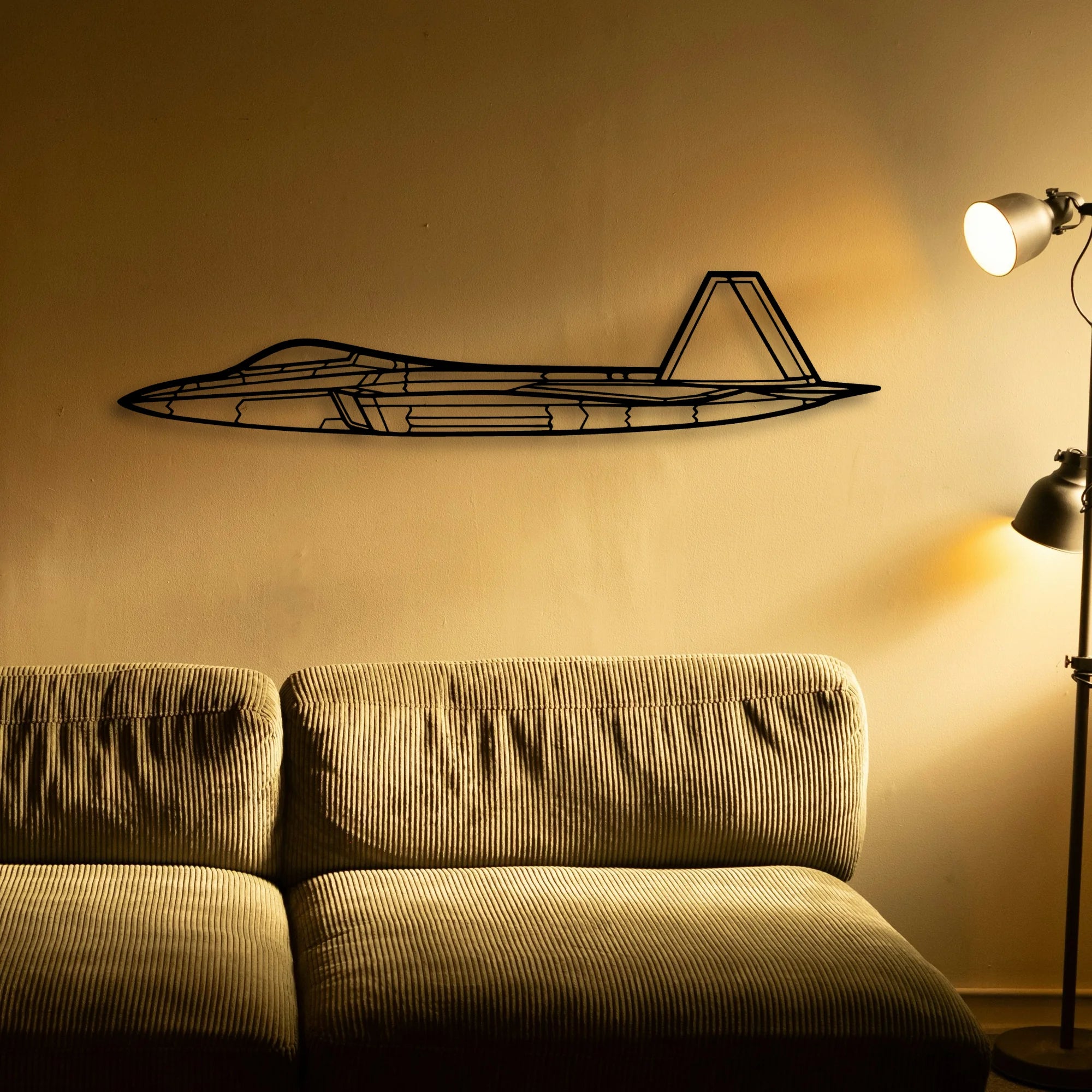 F 22 Raptor 3 Classic Aircraft Silhouette Metal Wall Art - Tinvibe