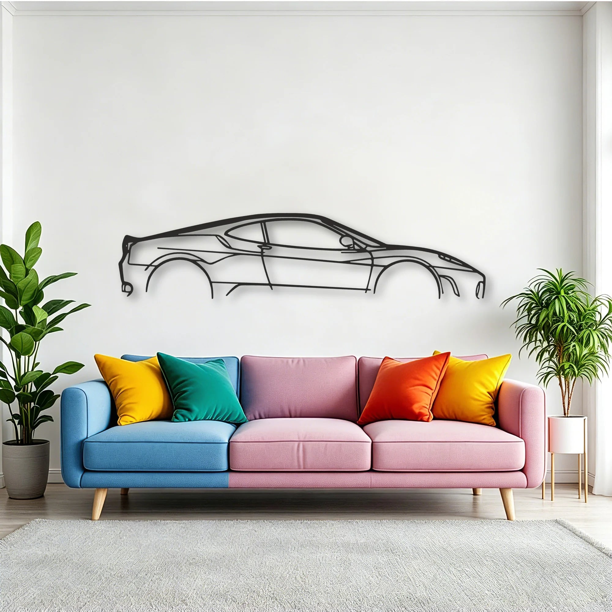 Ferrari F430 Classic Silhouette Metal Wall Art - Tinvibe