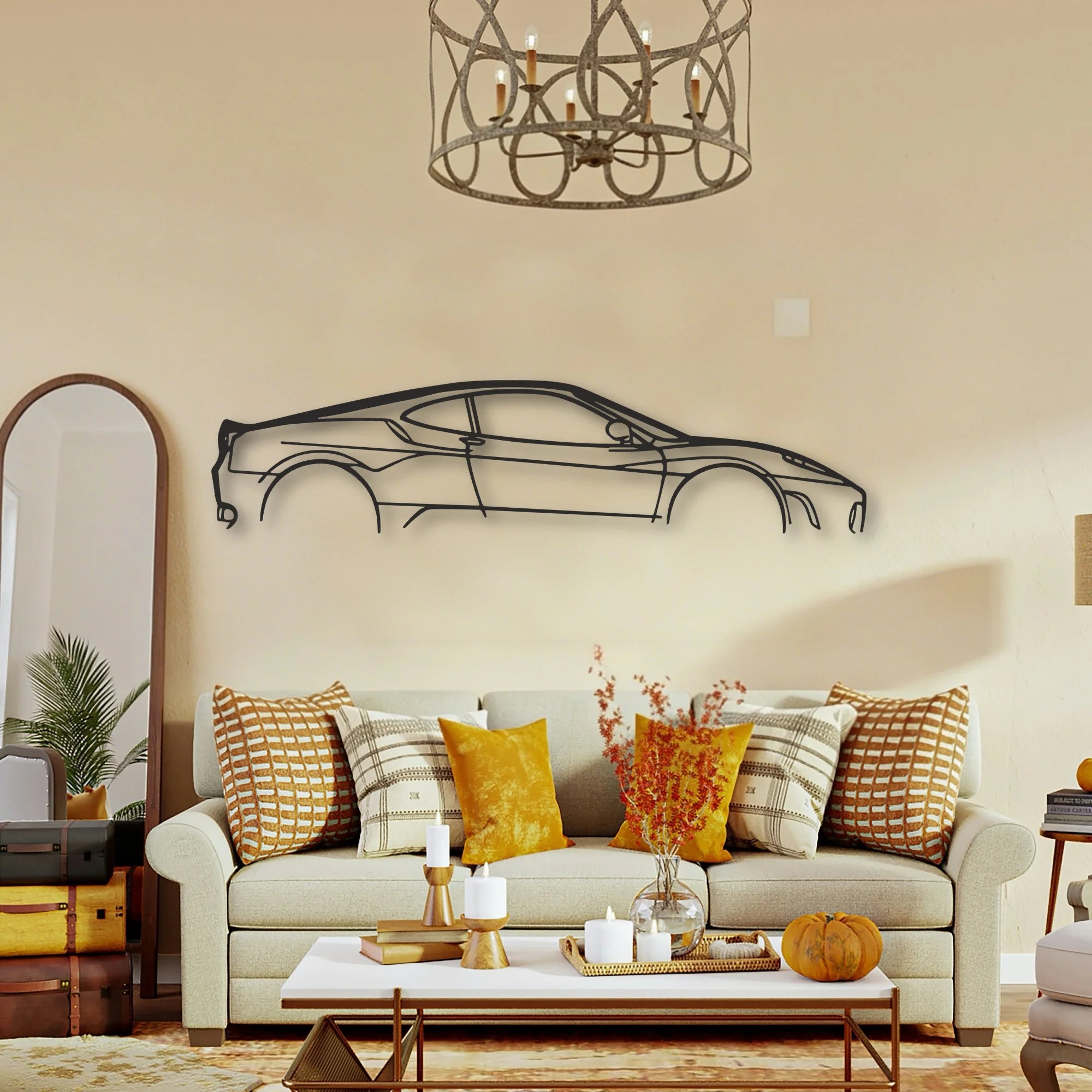 Ferrari F430 Classic Silhouette Metal Wall Art - Tinvibe