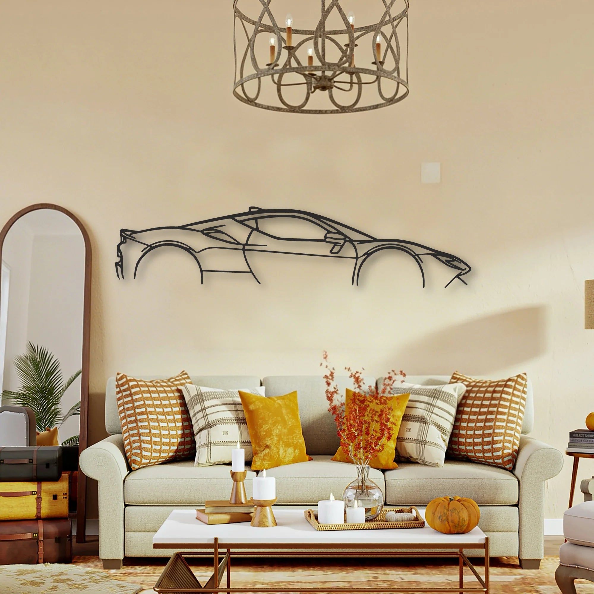 Ferrari SF90 Stradale Classic Silhouette Metal Wall Art - Tinvibe