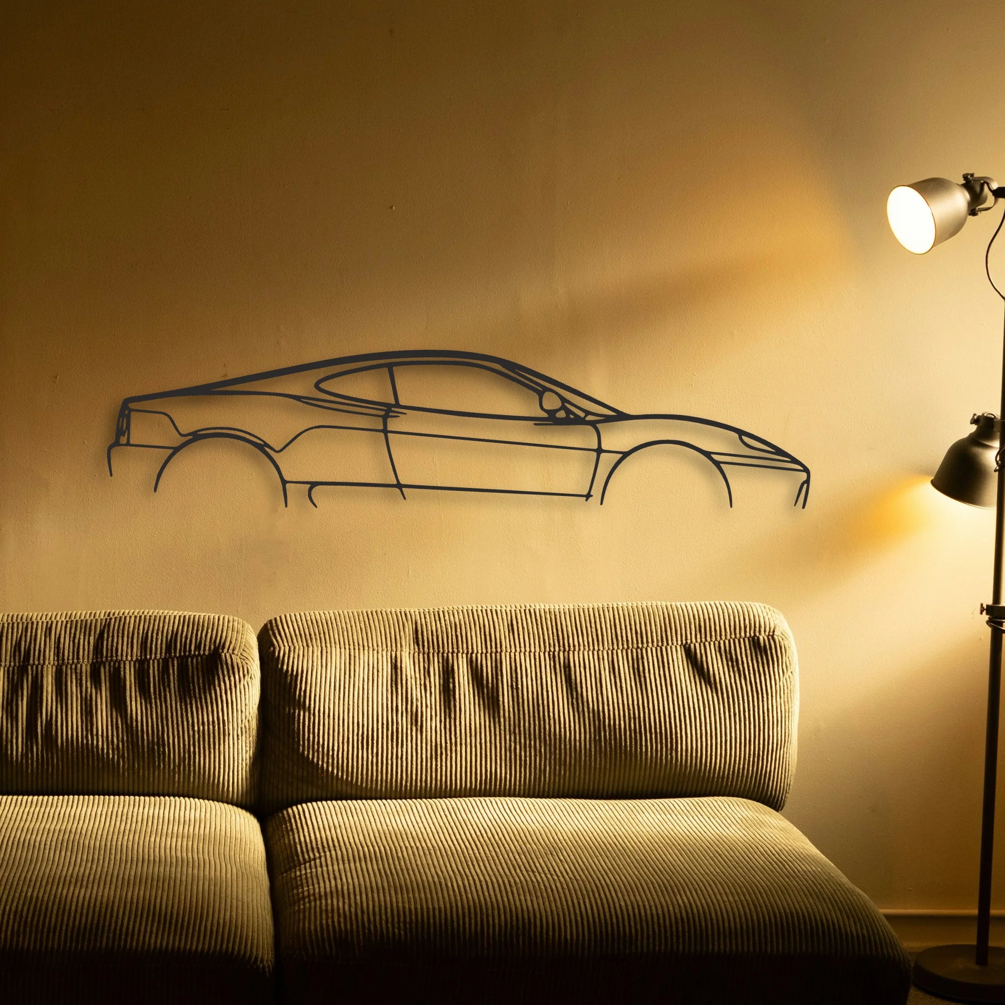 Ferrari 360 Modena Classic Silhouette Metal Wall Art - Tinvibe