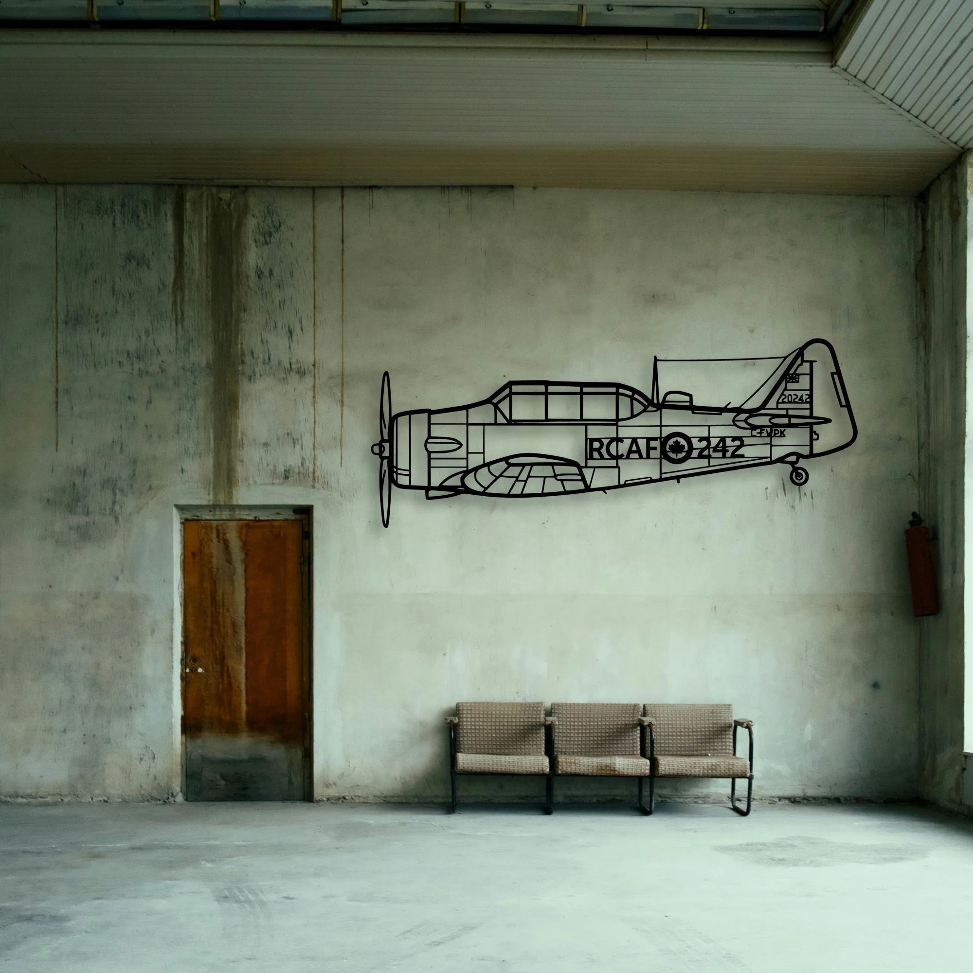 Harvard 3 Classic Aircraft Silhouette Metal Wall Art - Tinvibe