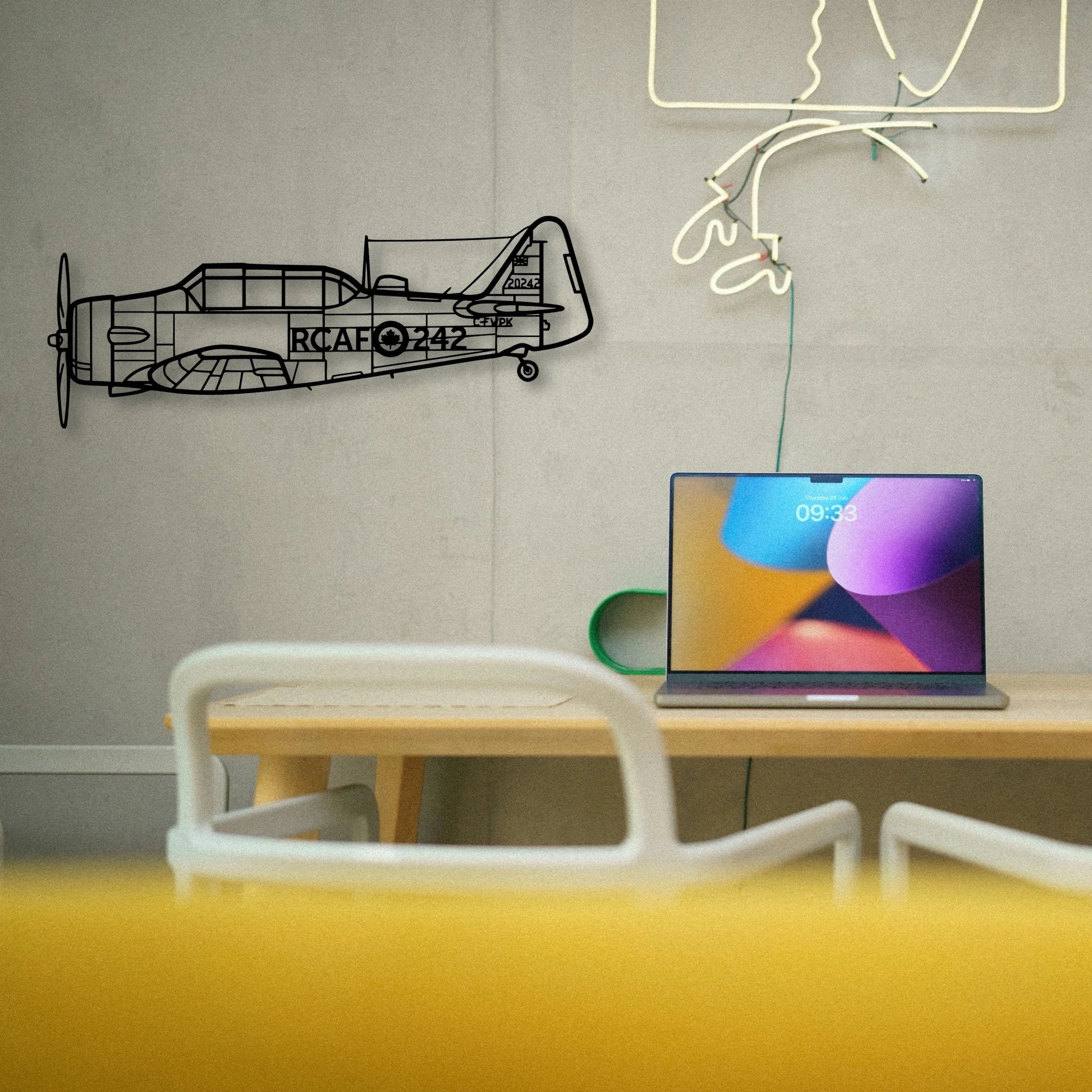 Harvard 3 Classic Aircraft Silhouette Metal Wall Art - Tinvibe