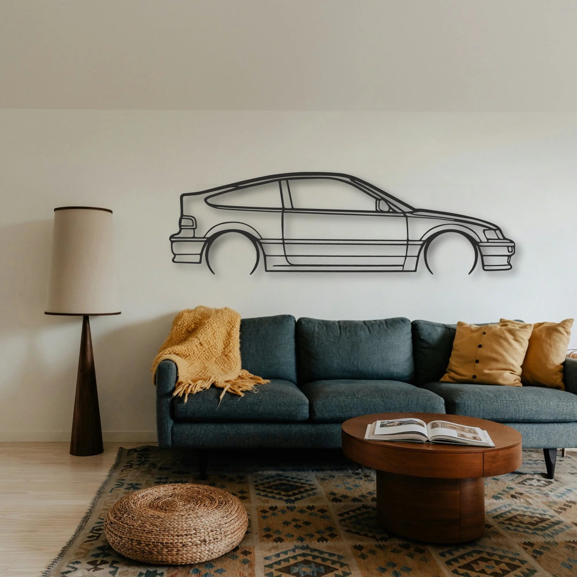 Honda CRX 1990 Classic Silhouette Metal Wall Art - Tinvibe