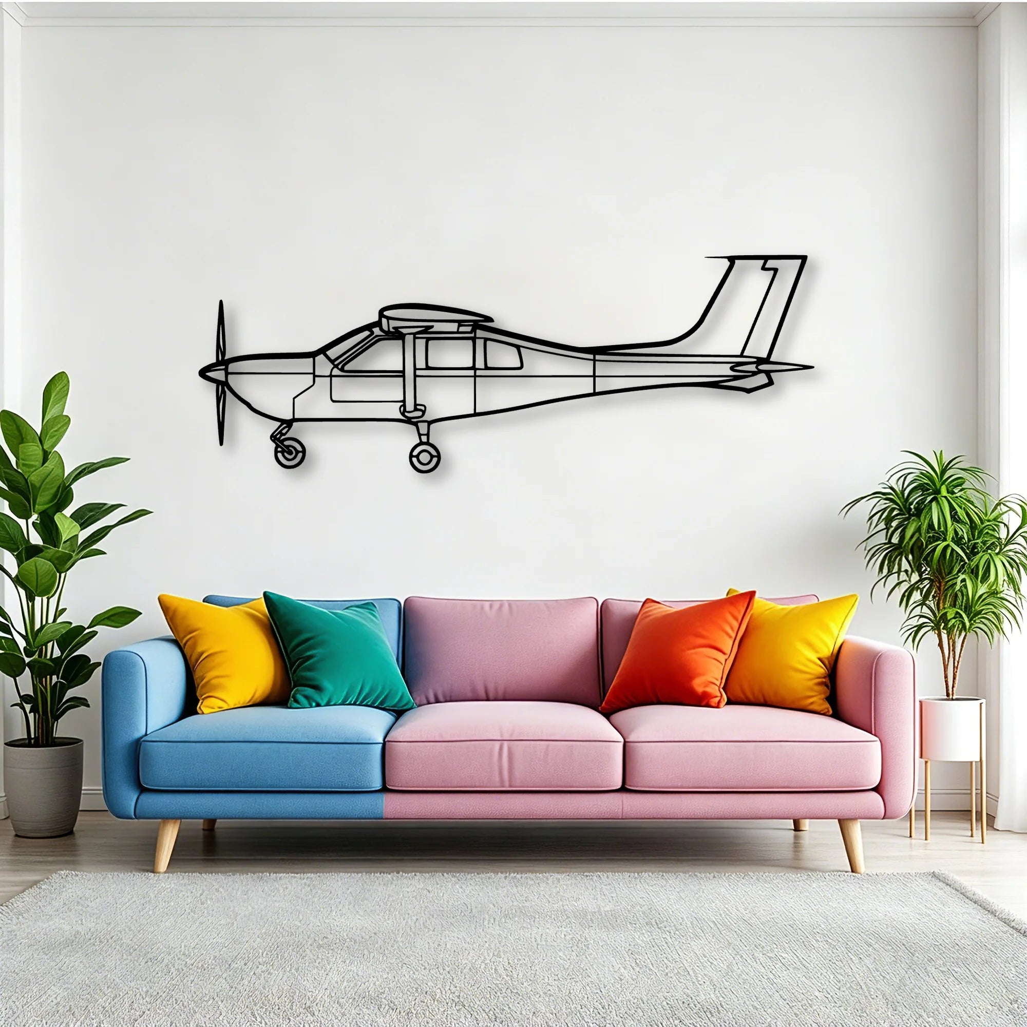 J500 Classic Aircraft Silhouette Metal Wall Art - Tinvibe
