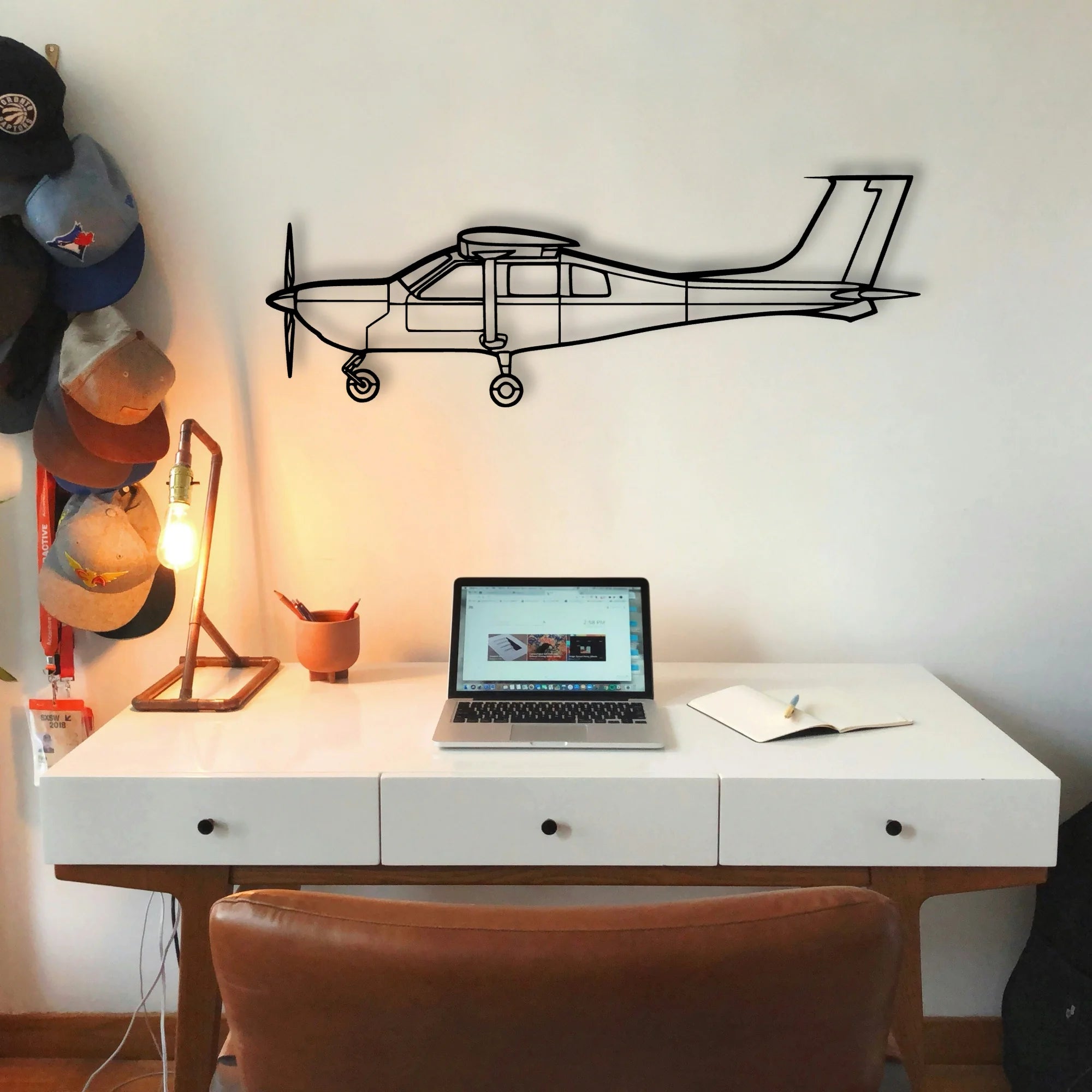 J500 Classic Aircraft Silhouette Metal Wall Art - Tinvibe