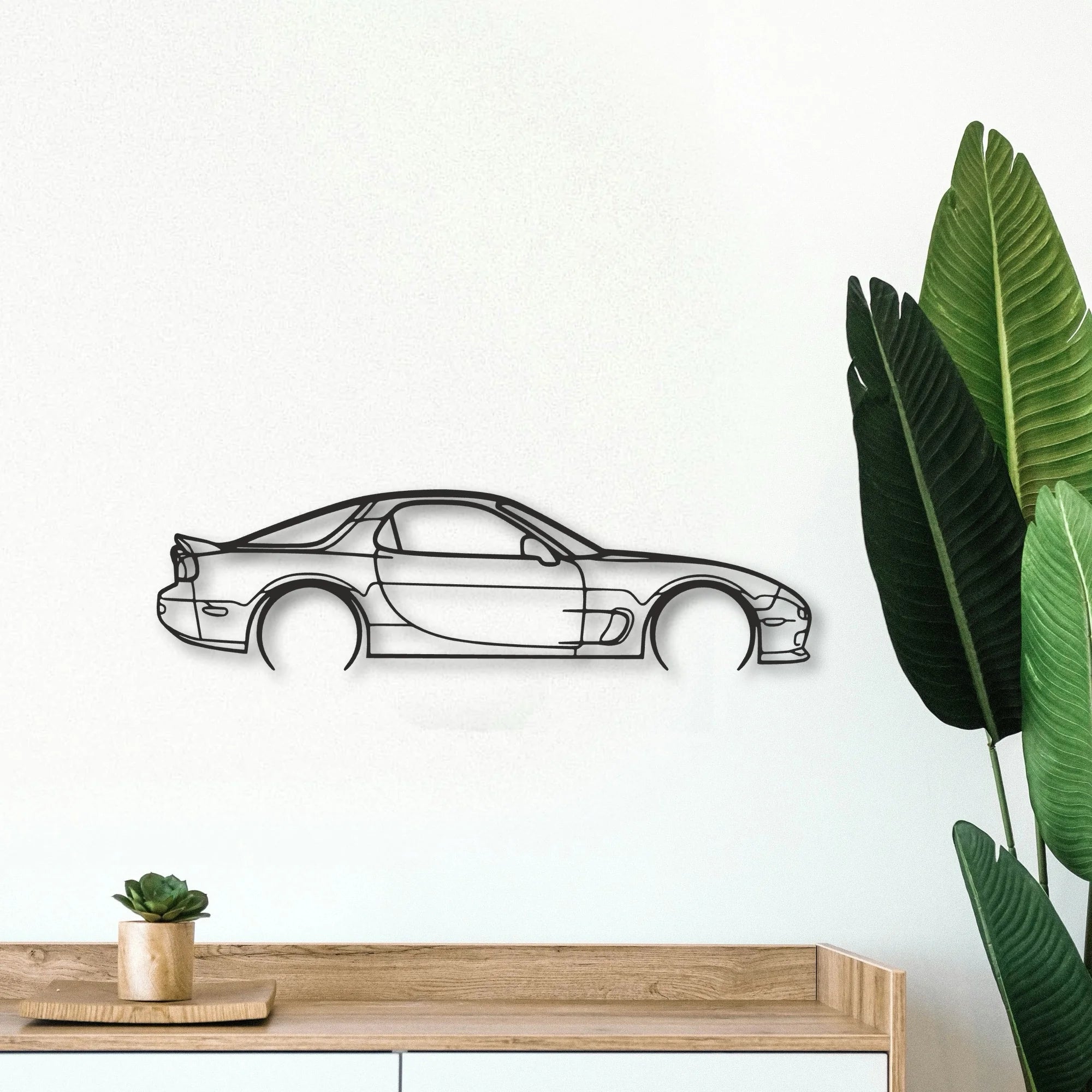 Mazda RX7 Classic Silhouette Metal Wall Art - Tinvibe