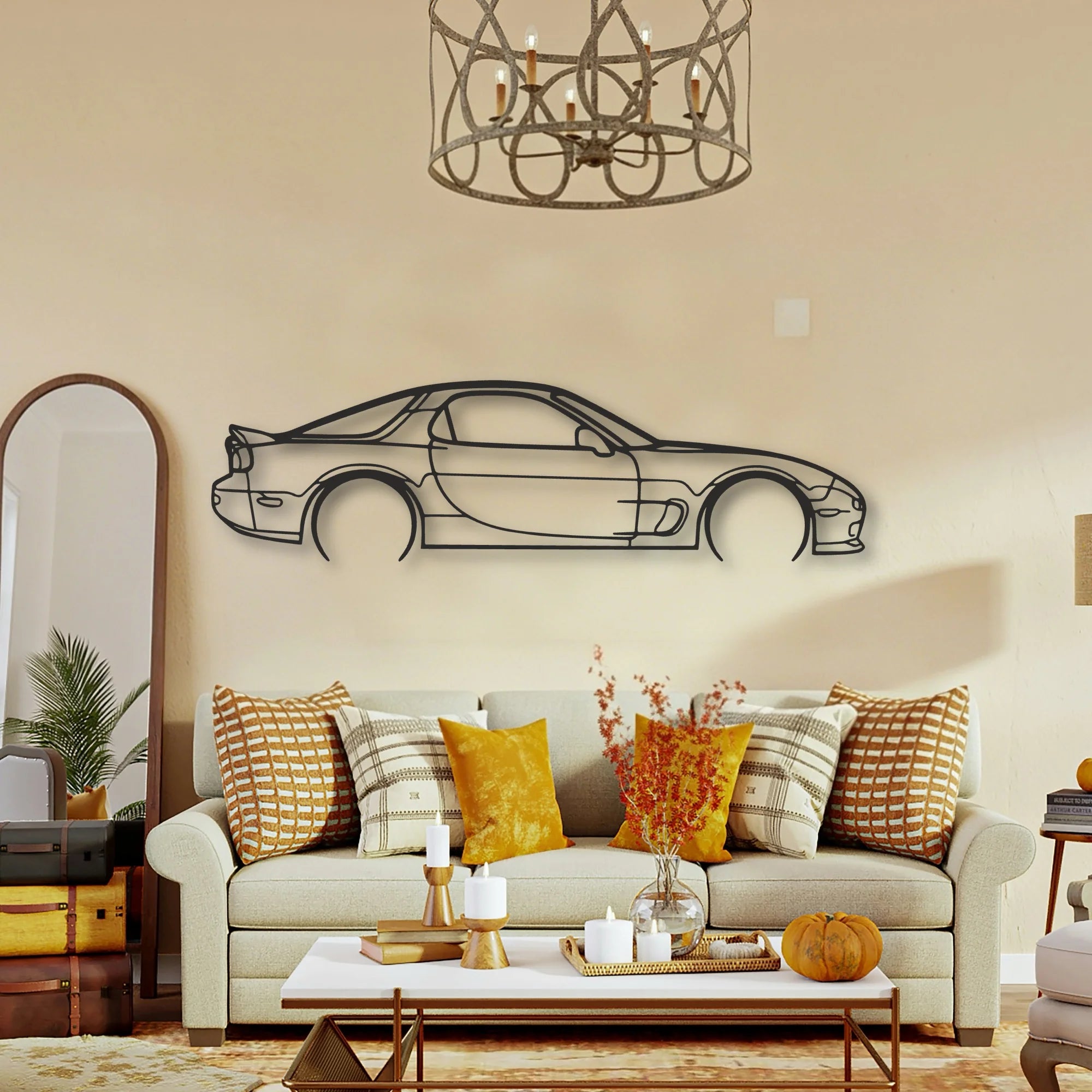 Mazda RX7 Classic Silhouette Metal Wall Art - Tinvibe