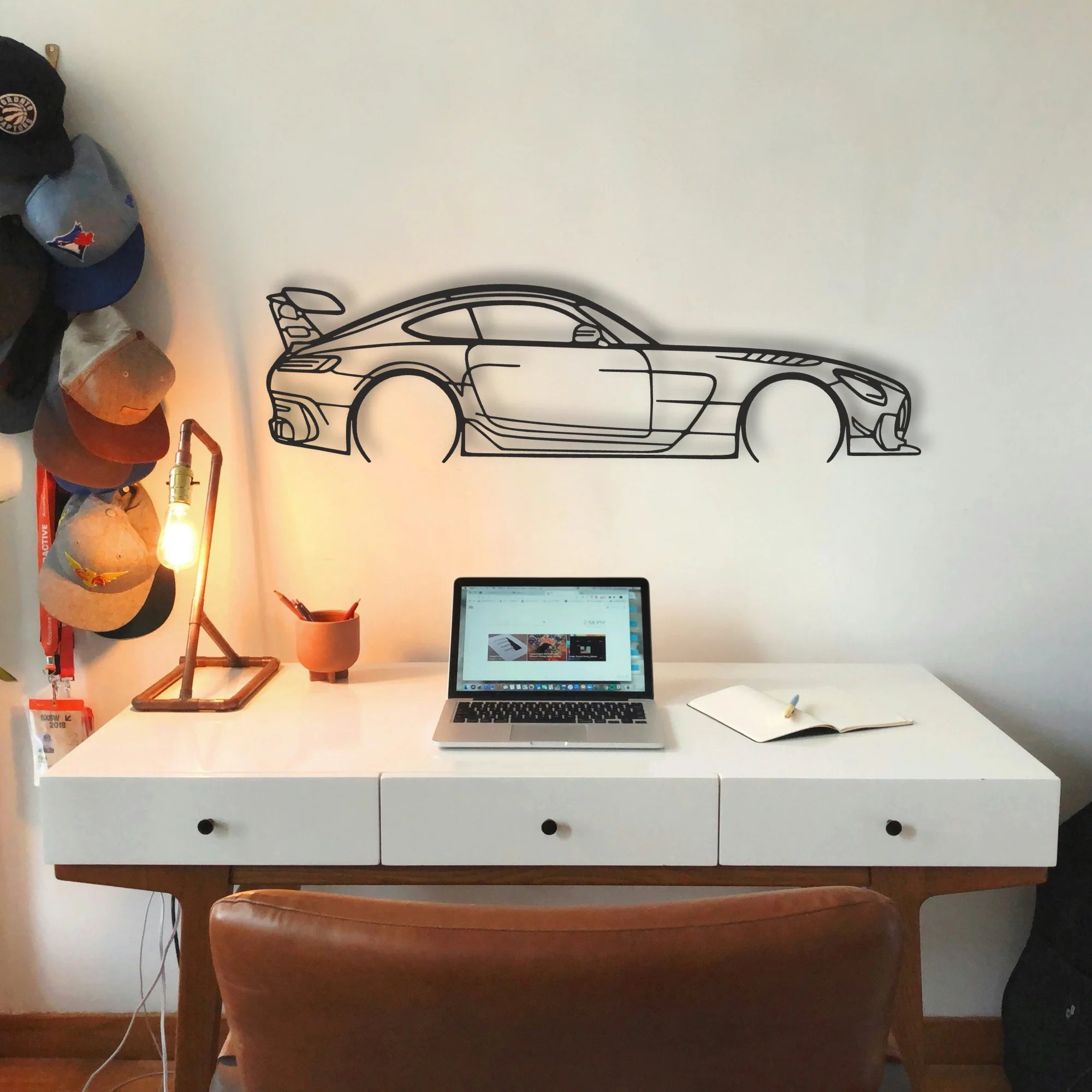 Mercedes AMG GT Classic Silhouette Metal Wall Art - Tinvibe