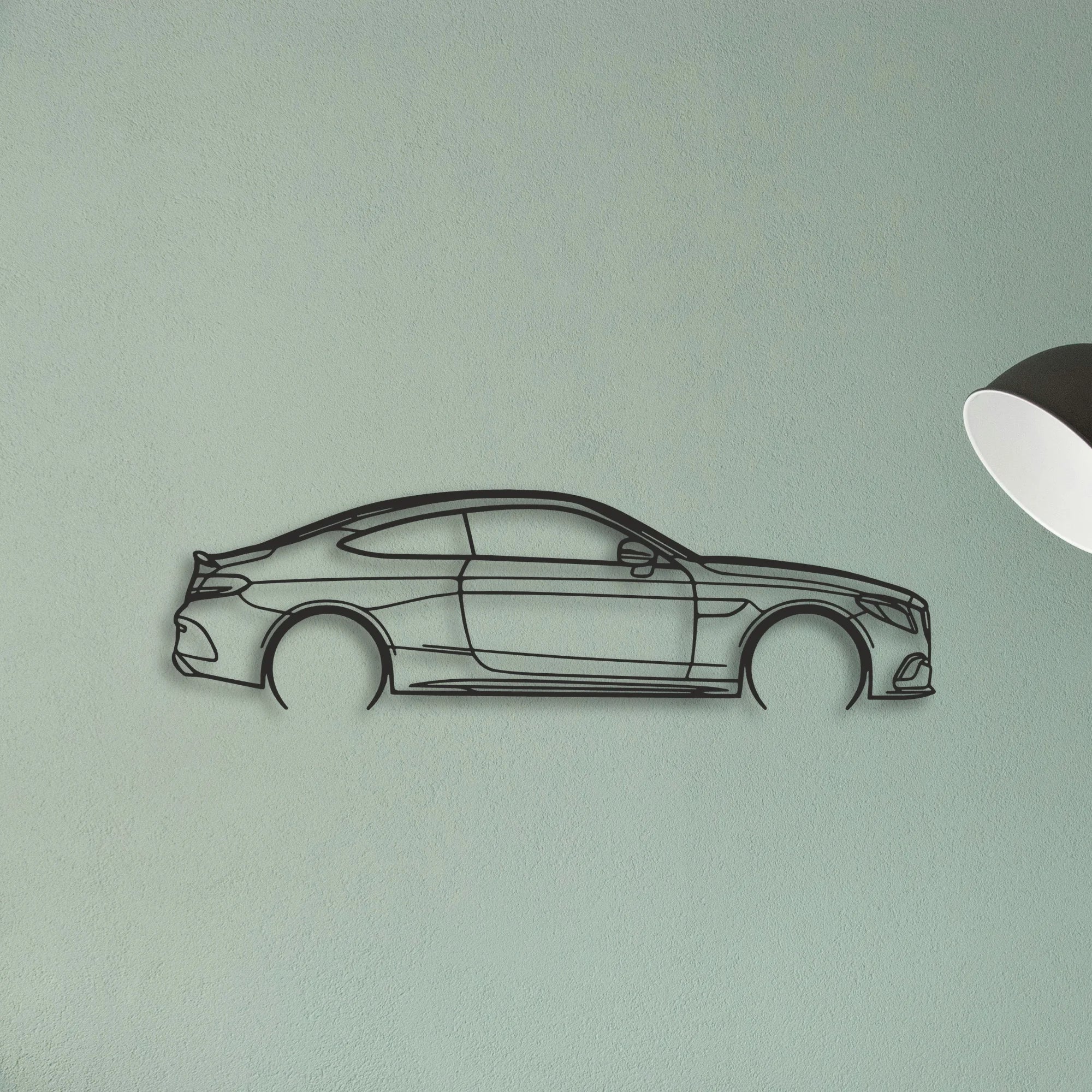 Mercedes C300 Coupe Classic Silhouette Metal Wall Art - Tinvibe