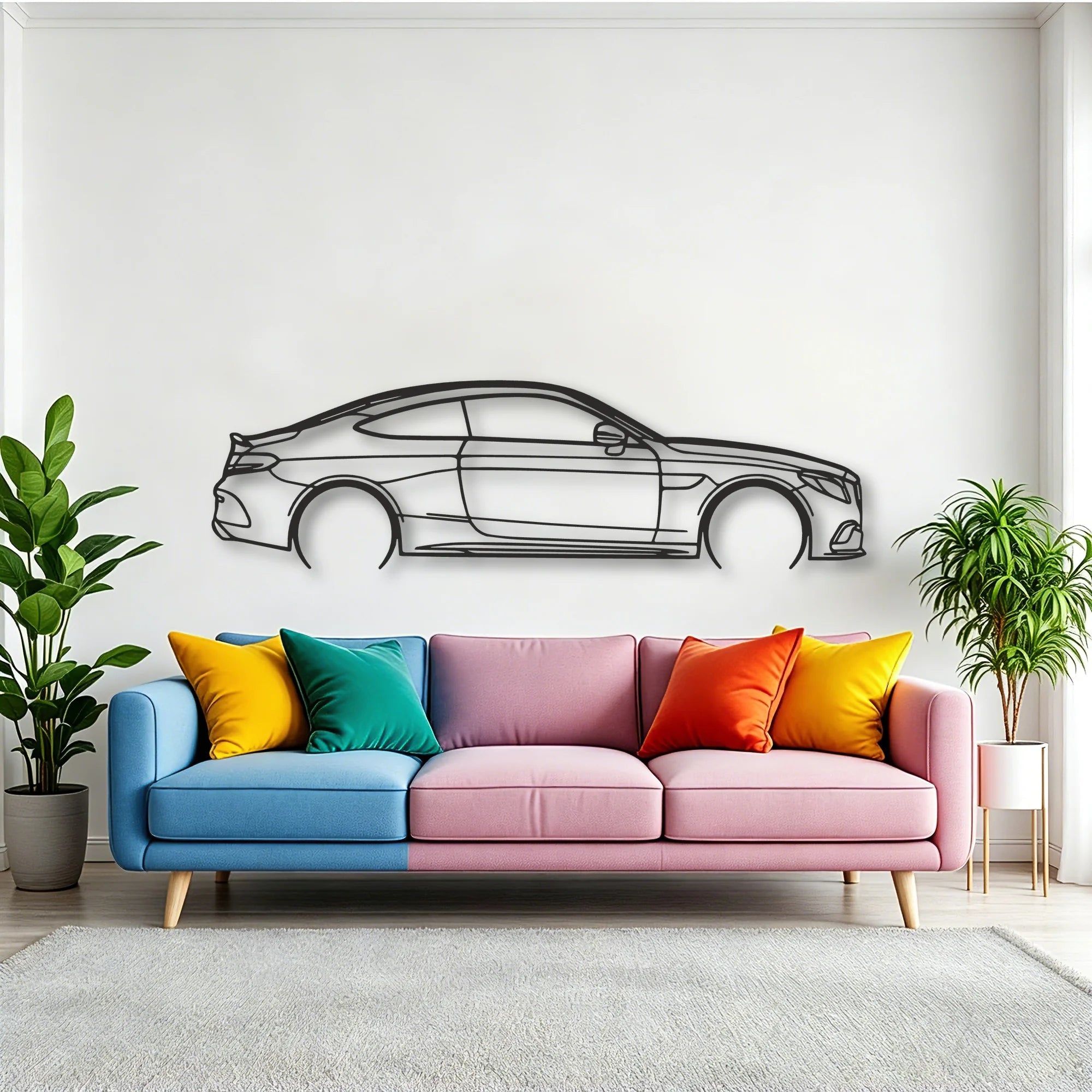 Mercedes C300 Coupe Classic Silhouette Metal Wall Art - Tinvibe
