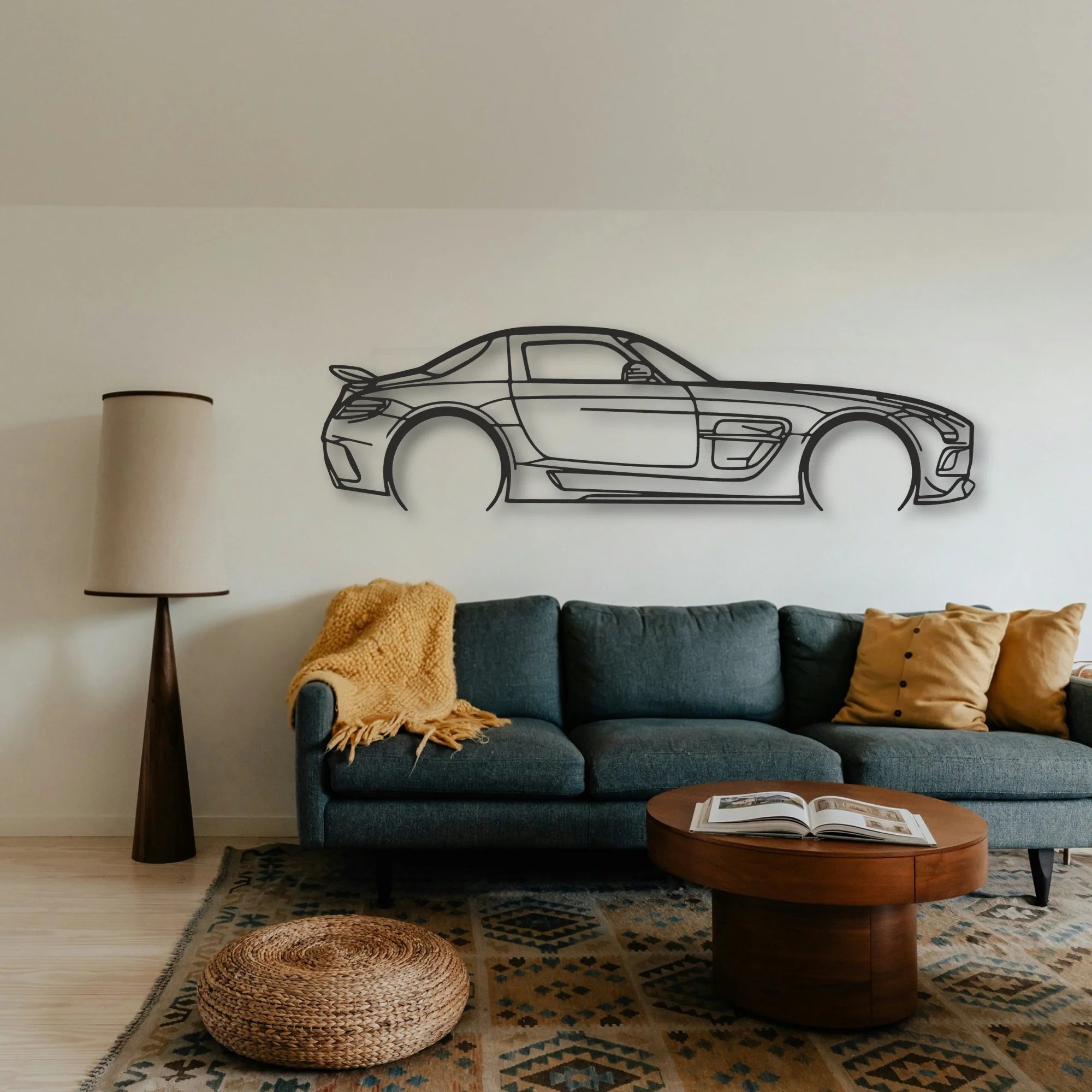Mercedes SLS AMG Classic Silhouette Metal Wall Art - Tinvibe