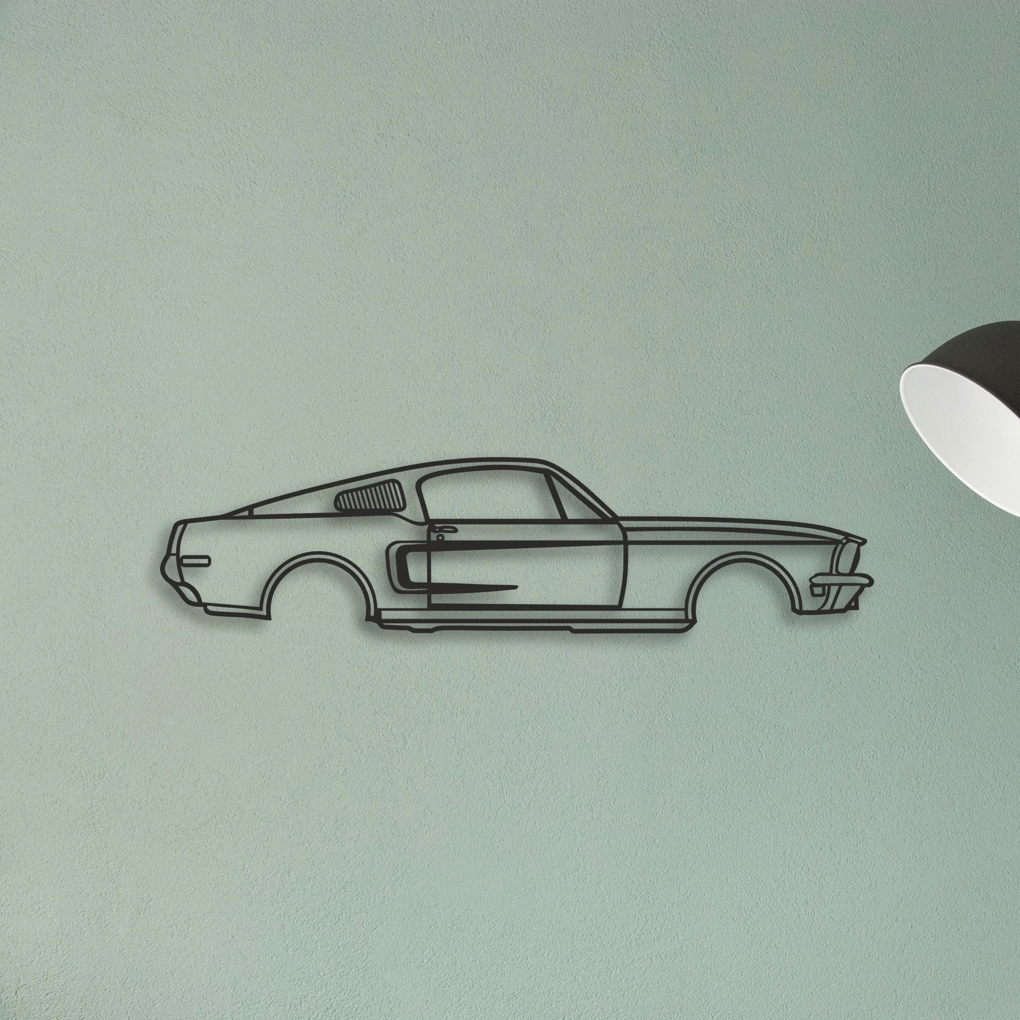 Mustang Classic Silhouette Metal Wall Art - Tinvibe
