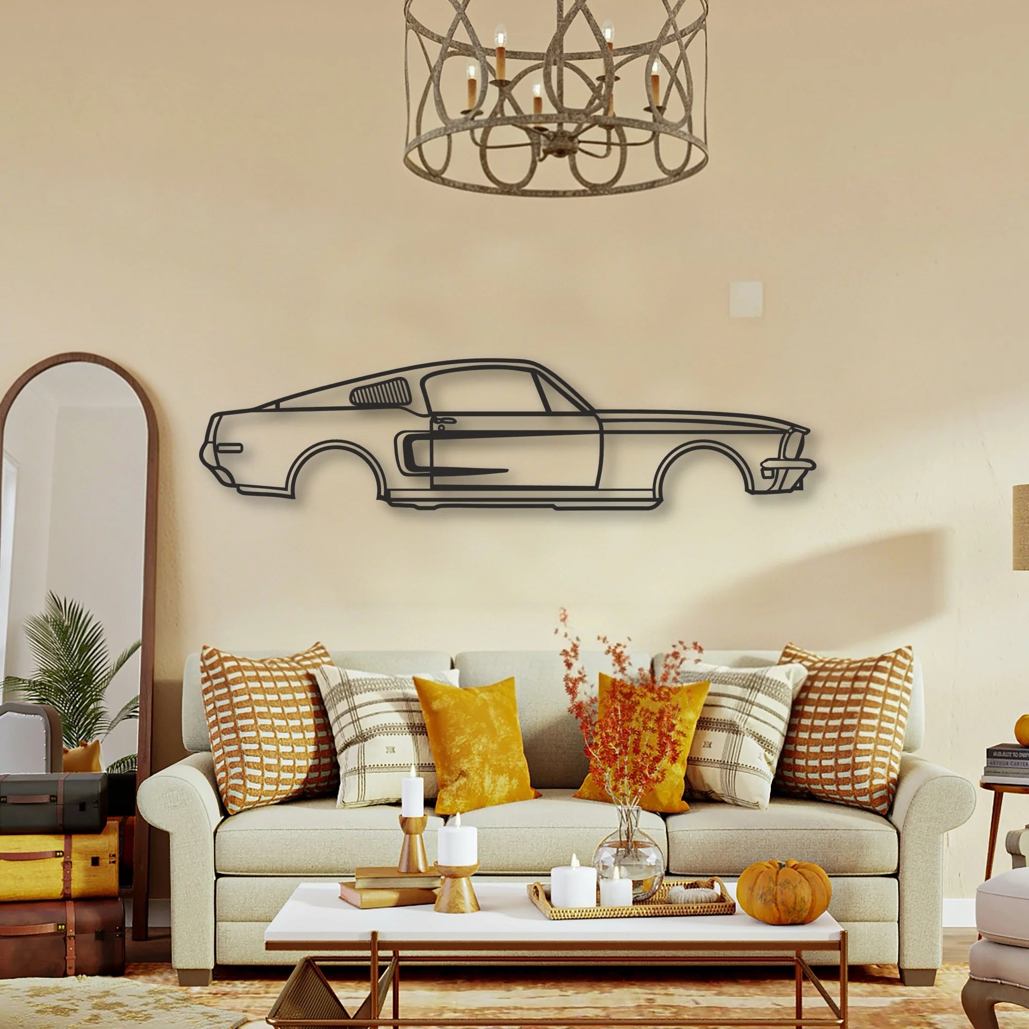 Mustang Classic Silhouette Metal Wall Art - Tinvibe