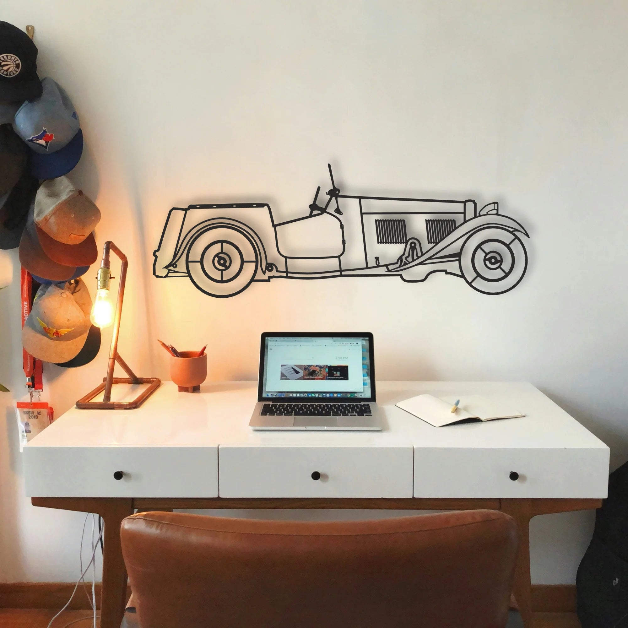 OLD Classic CAR Classic Silhouette Metal Wall Art - Tinvibe