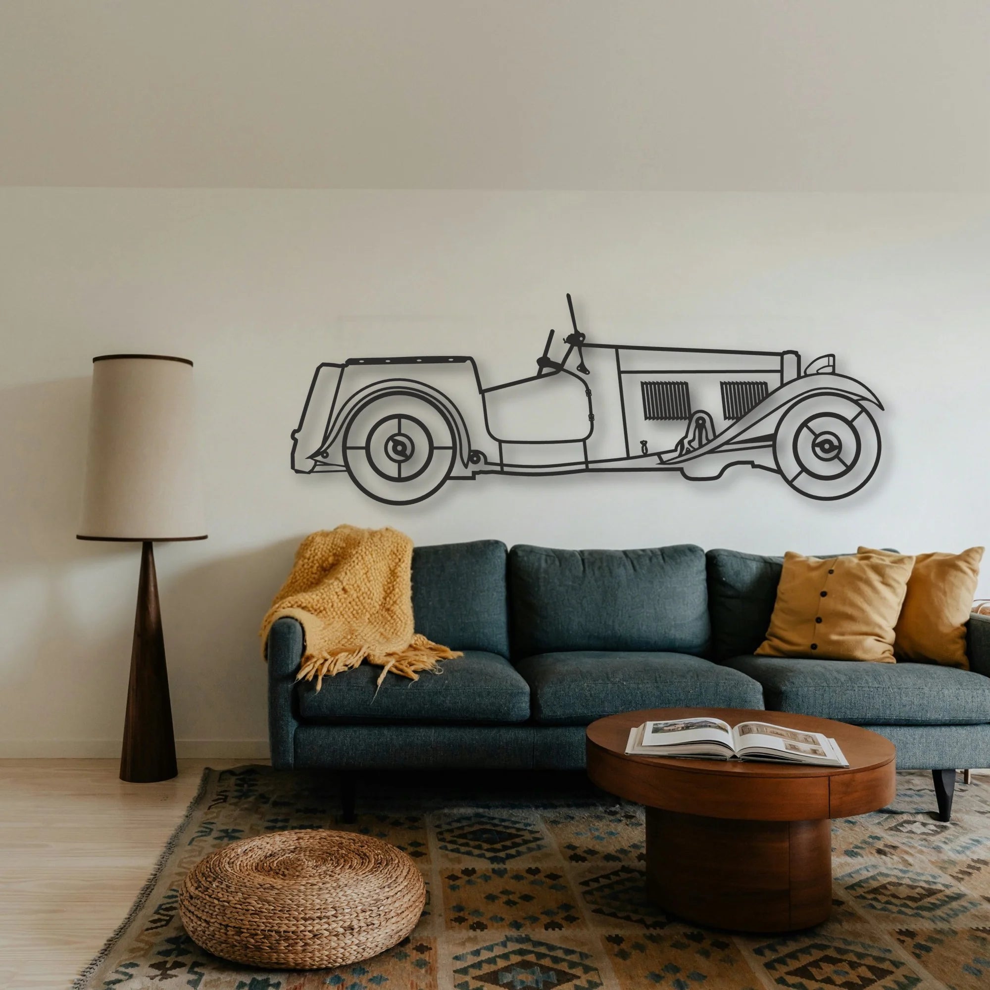 OLD Classic CAR Classic Silhouette Metal Wall Art - Tinvibe