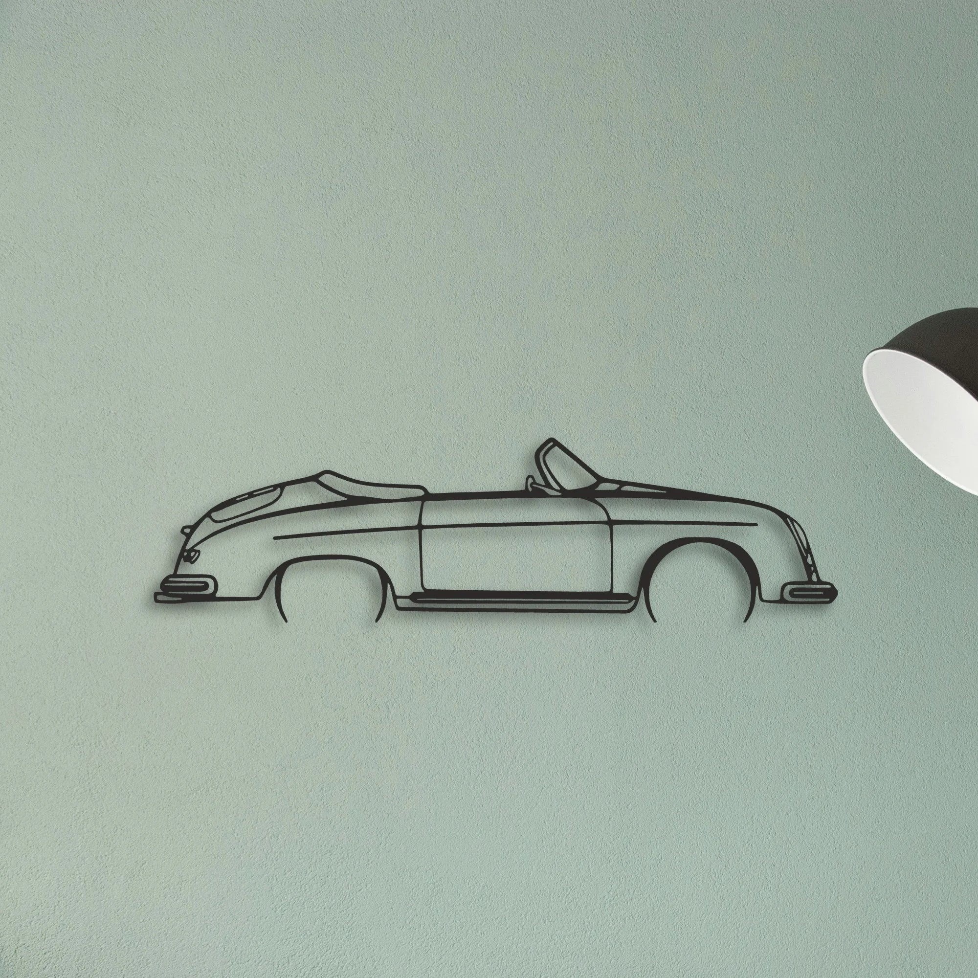 Porsche 356 Speedster Classic Silhouette Metal Wall Art - Tinvibe