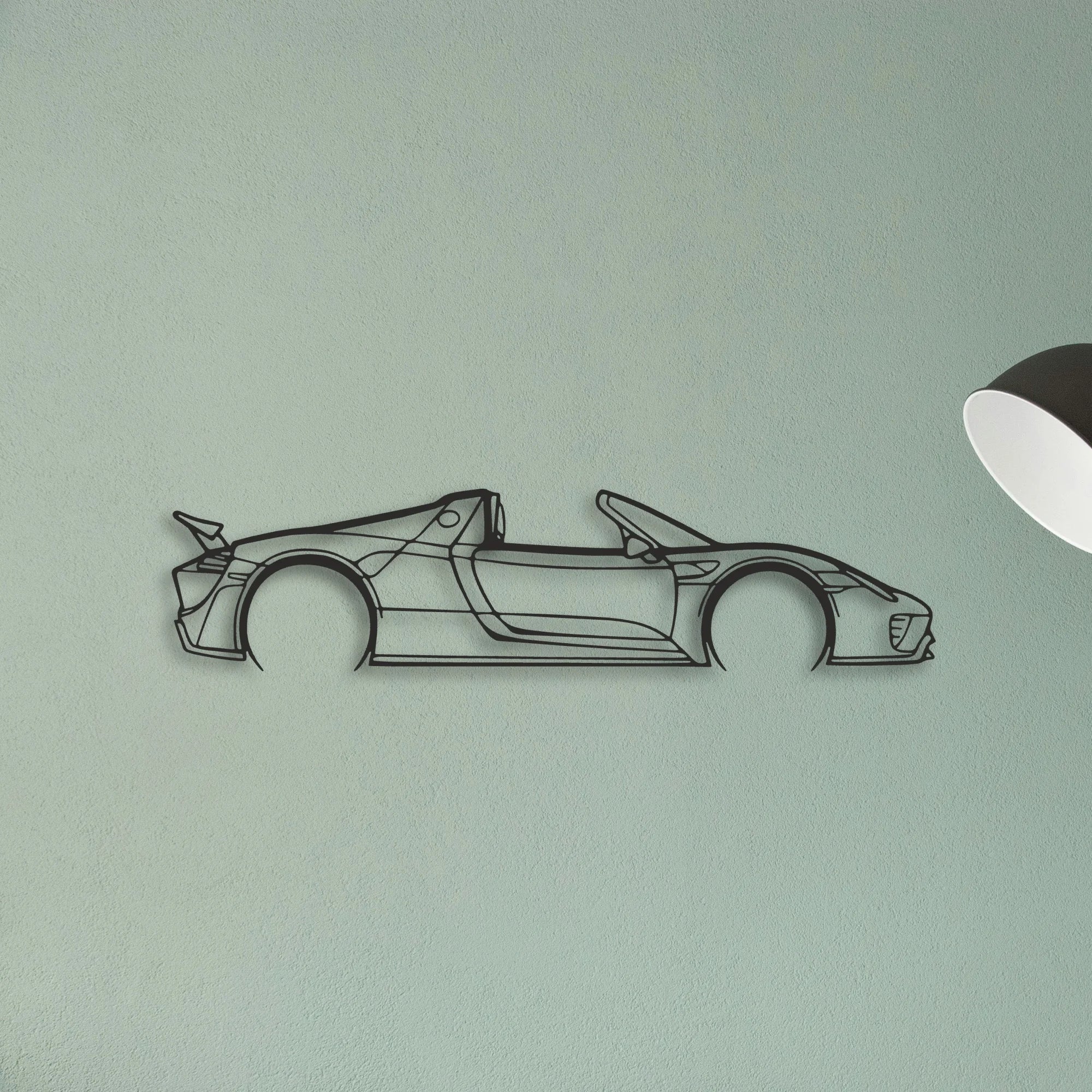 Porsche 918 Spider Classic Silhouette Metal Wall Art - Tinvibe