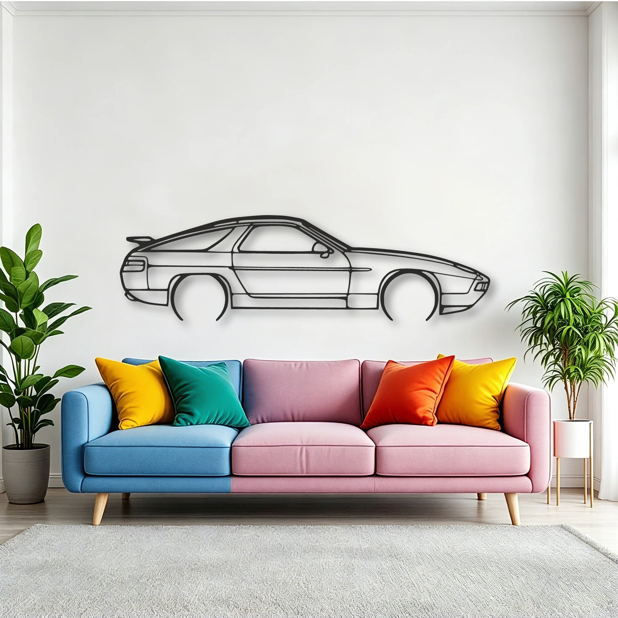 Porsche 928 GTS Classic Silhouette Metal Wall Art - Tinvibe