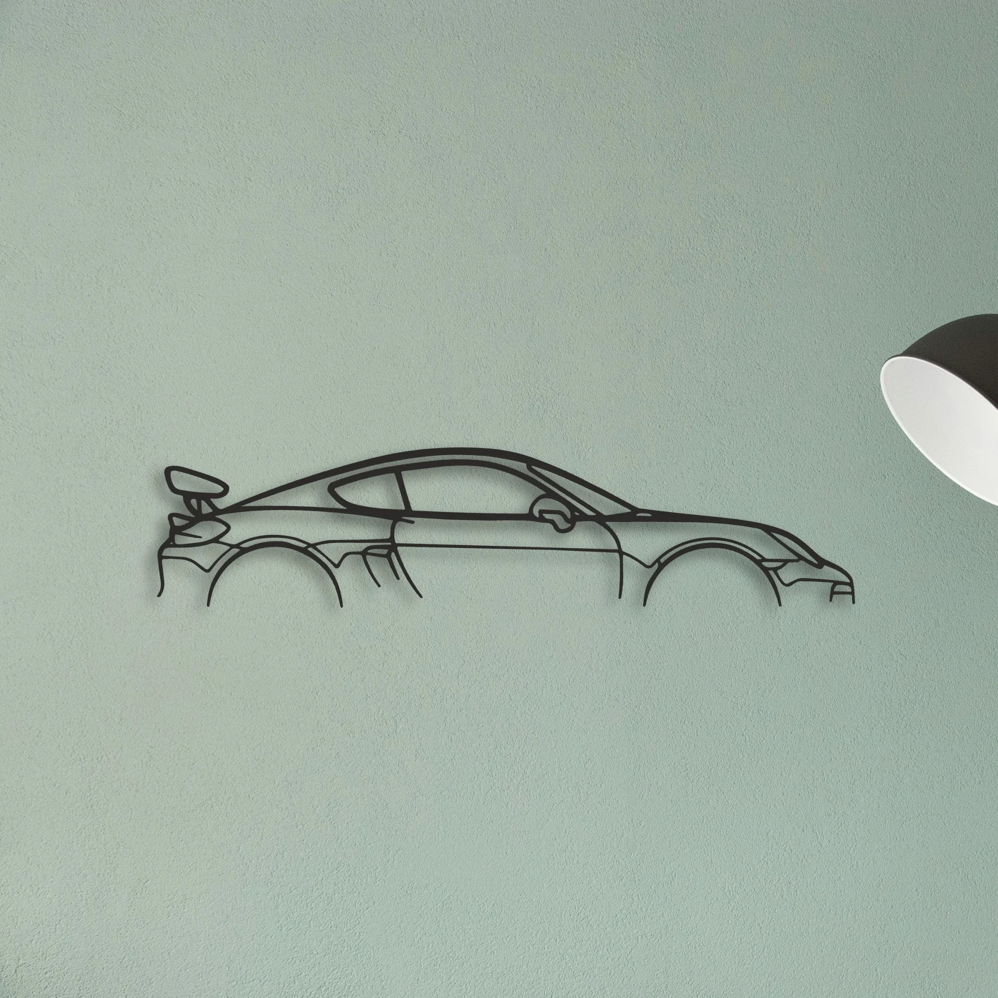 Porsche Cayman GT4 981 Classic Silhouette Metal Wall Art - Tinvibe